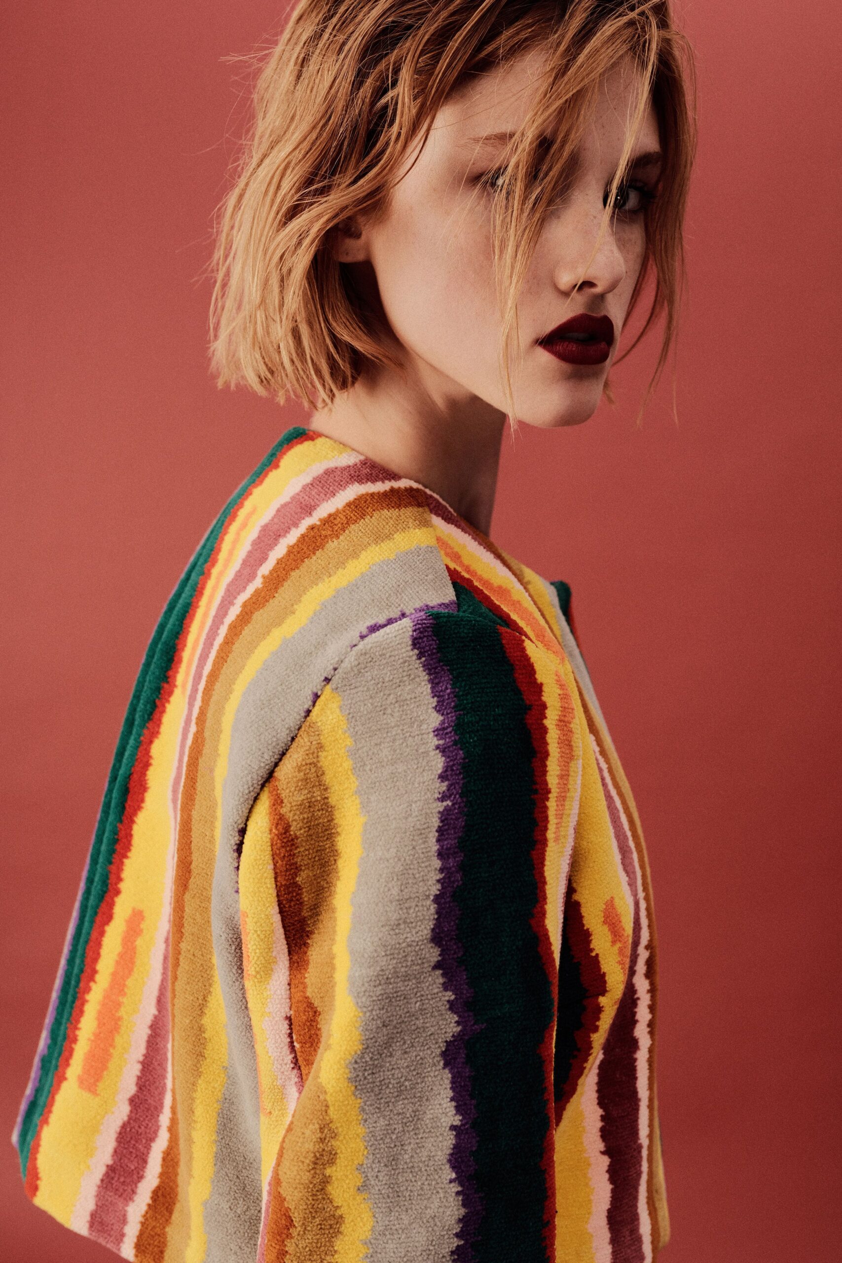 color-blocked relaxed jacket