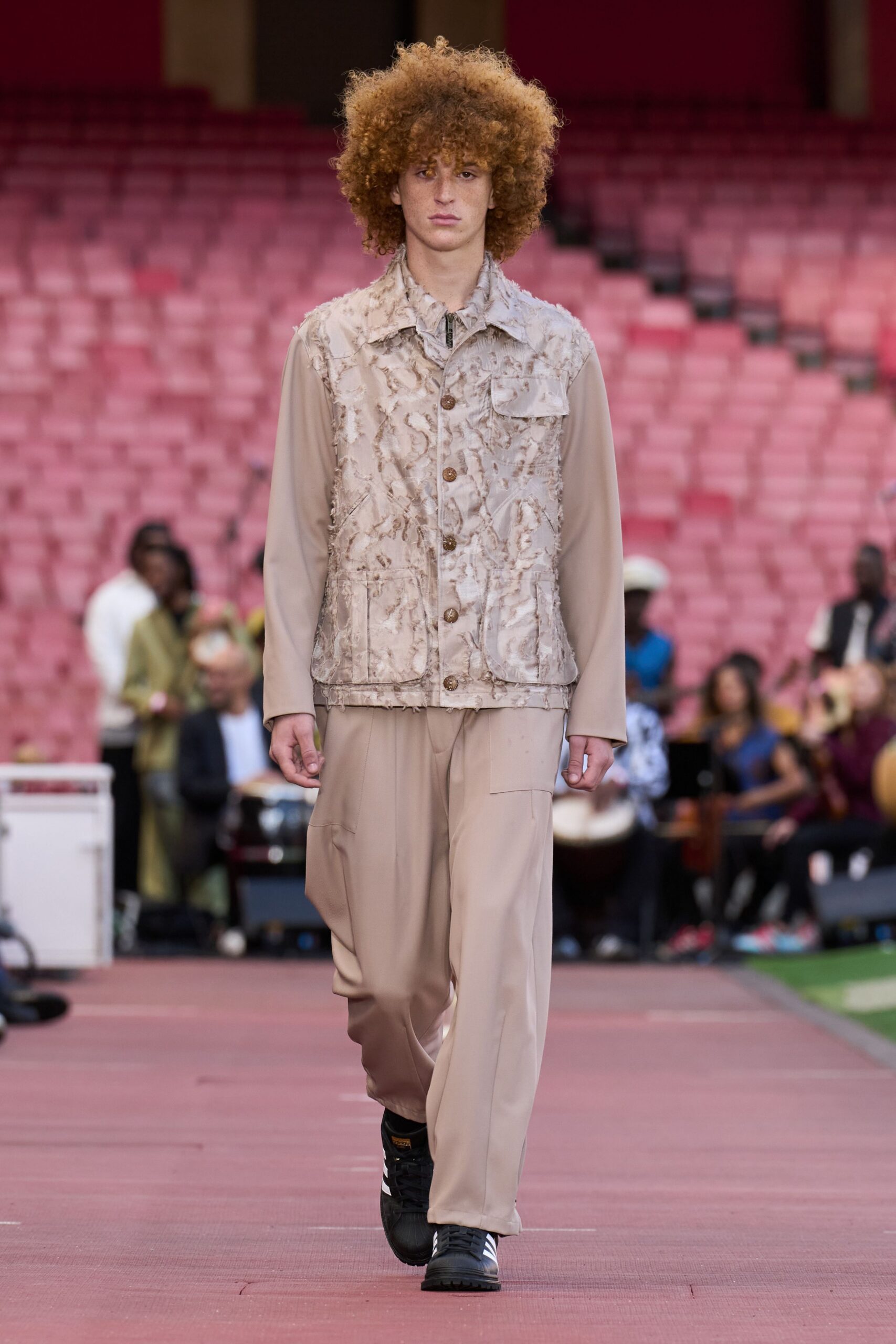 beige relaxed vest and pants