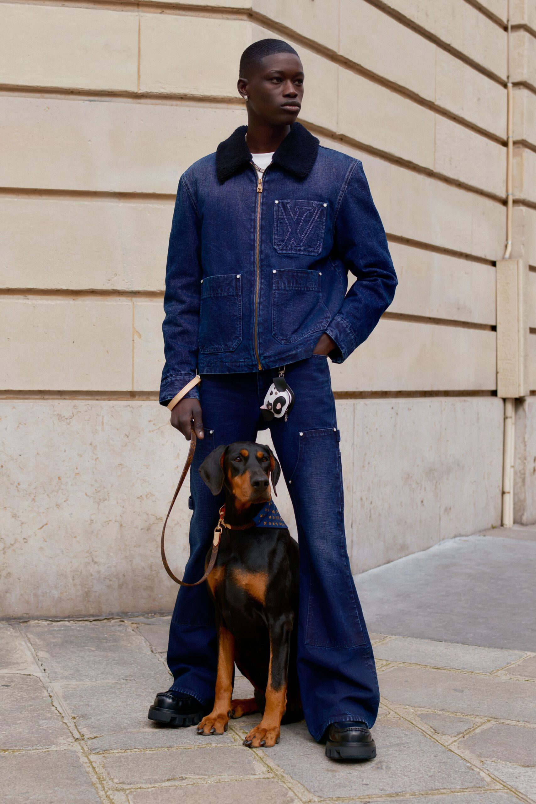 blue denim jacket and pants
