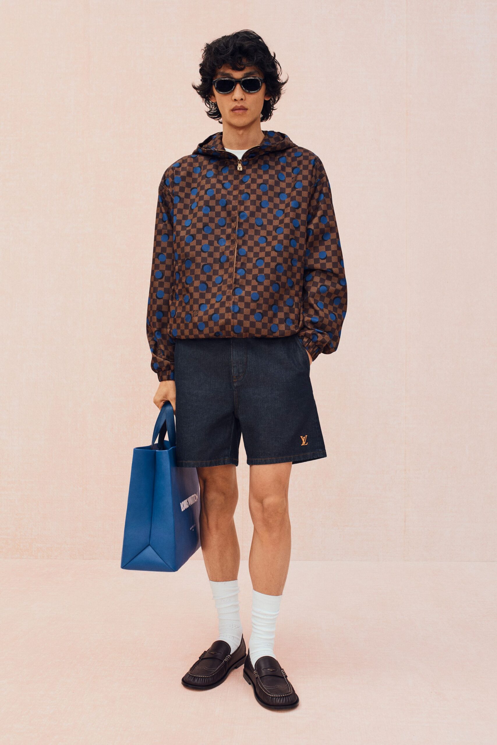 brown cotton long-sleeve collared relaxed printed jacket