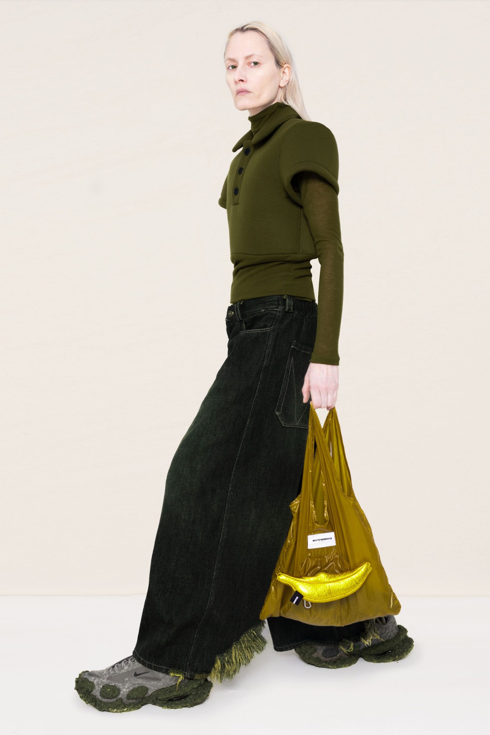 black denim relaxed wide-leg pants