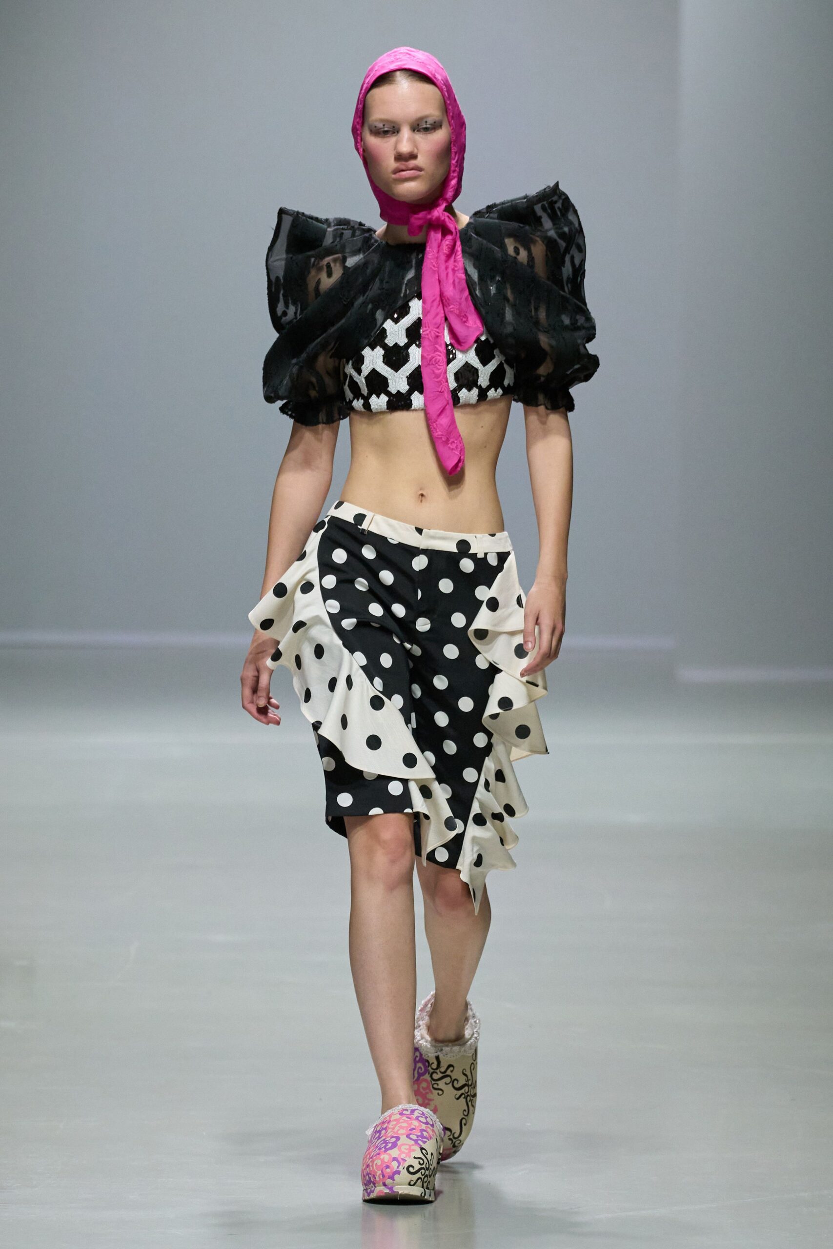 pink silk scarf