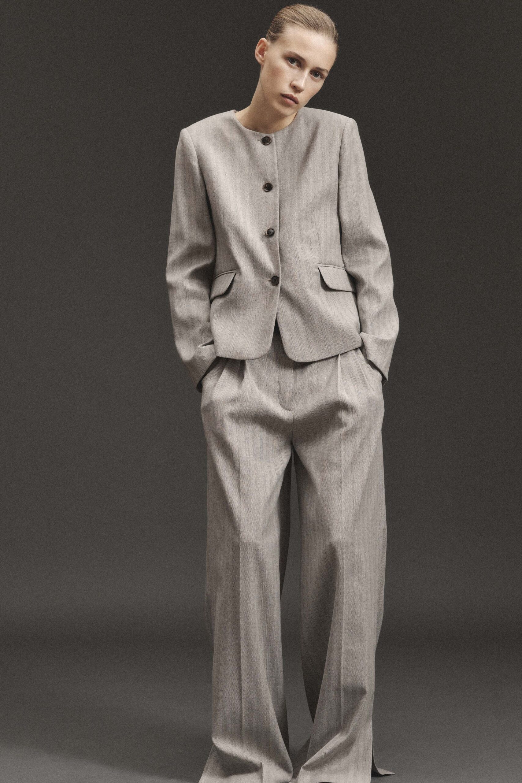gray tailored suit