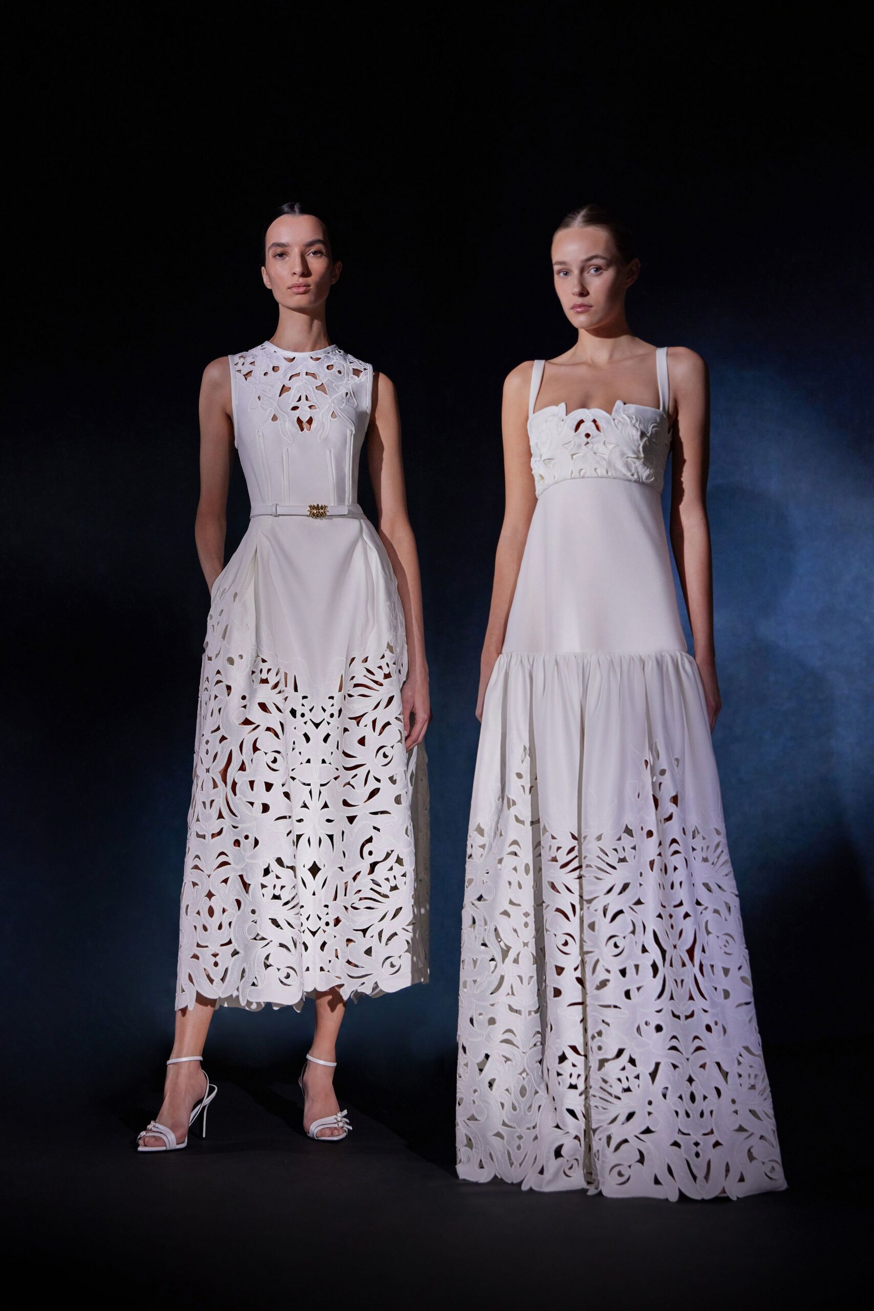 white embroidered maxi gowns