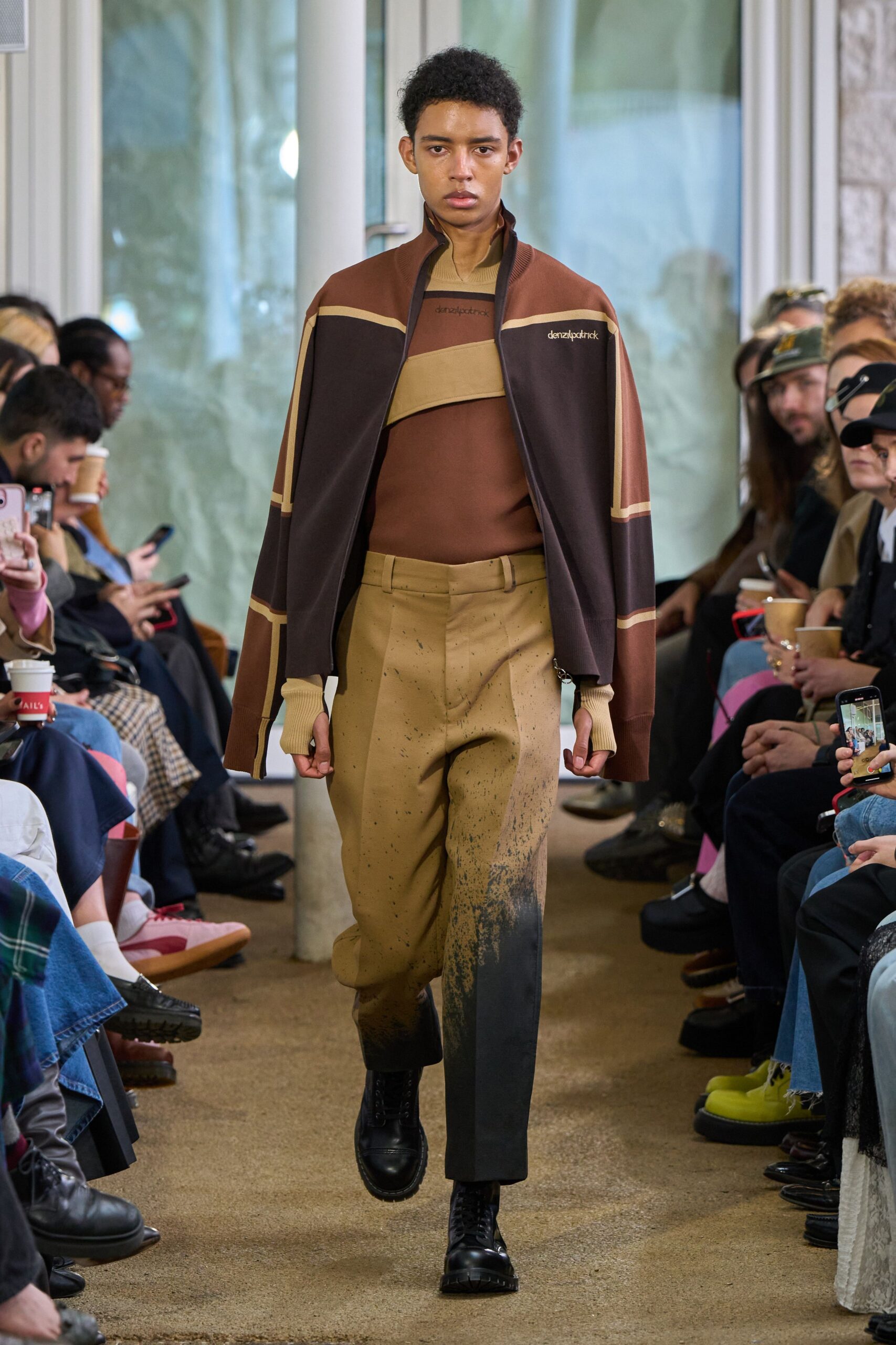 brown relaxed jacket with fitted top