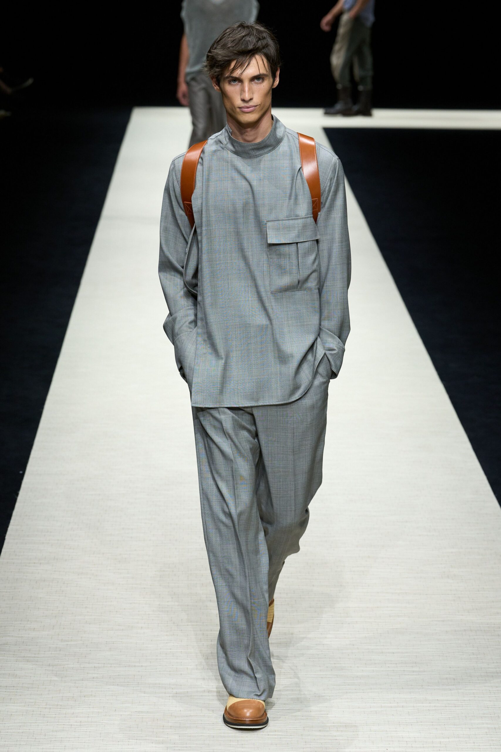 gray relaxed shirt and pants