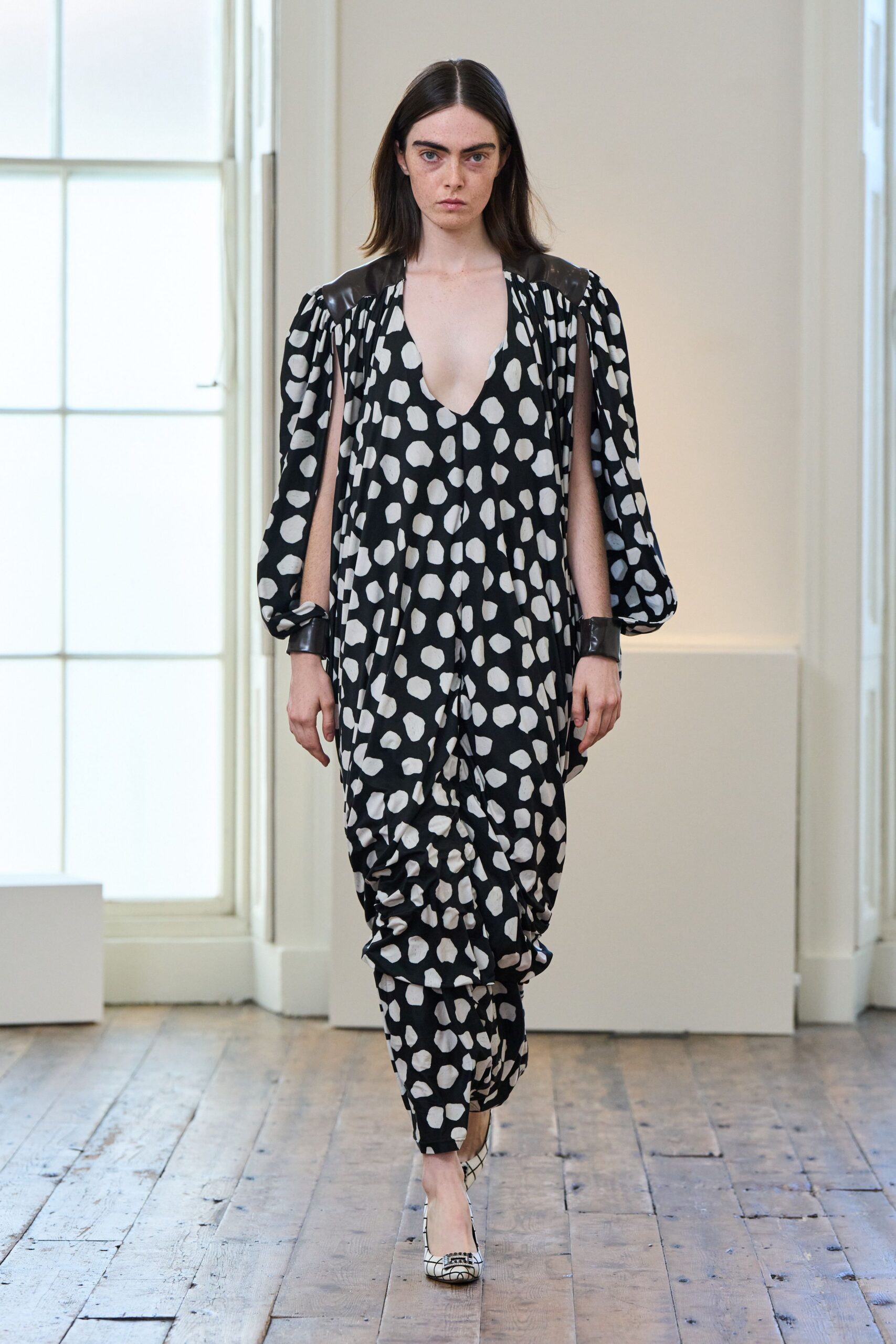 black and white printed jumpsuit