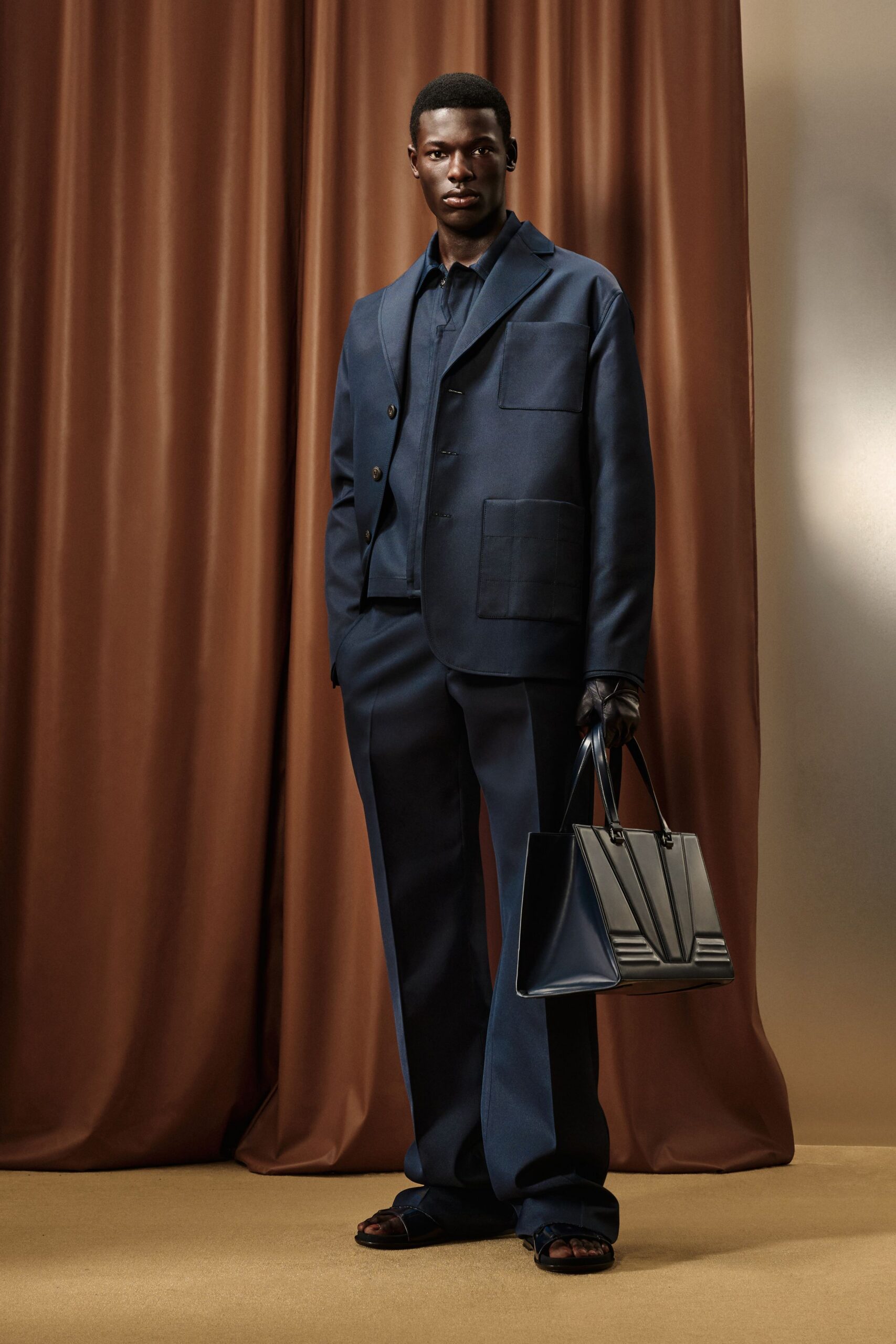 blue tailored blazer and pants