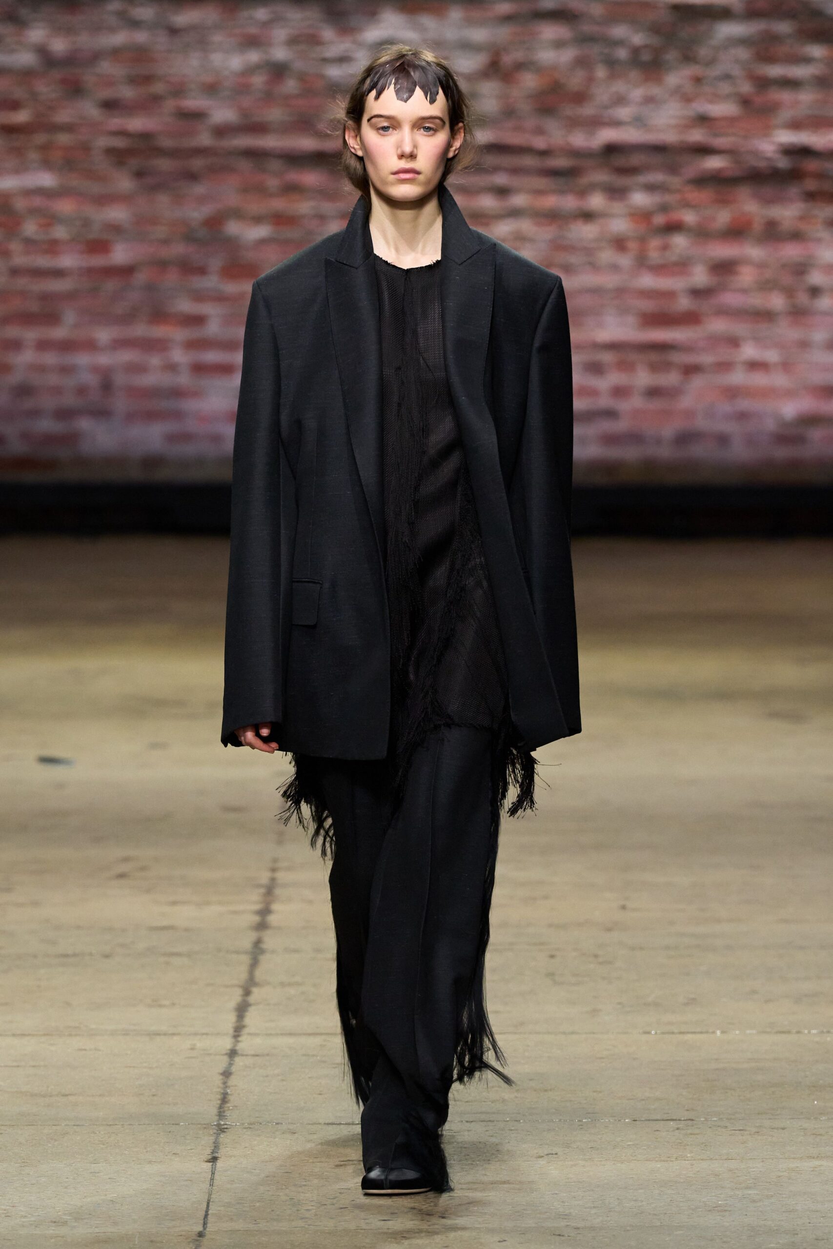 black blazer and dress ensemble