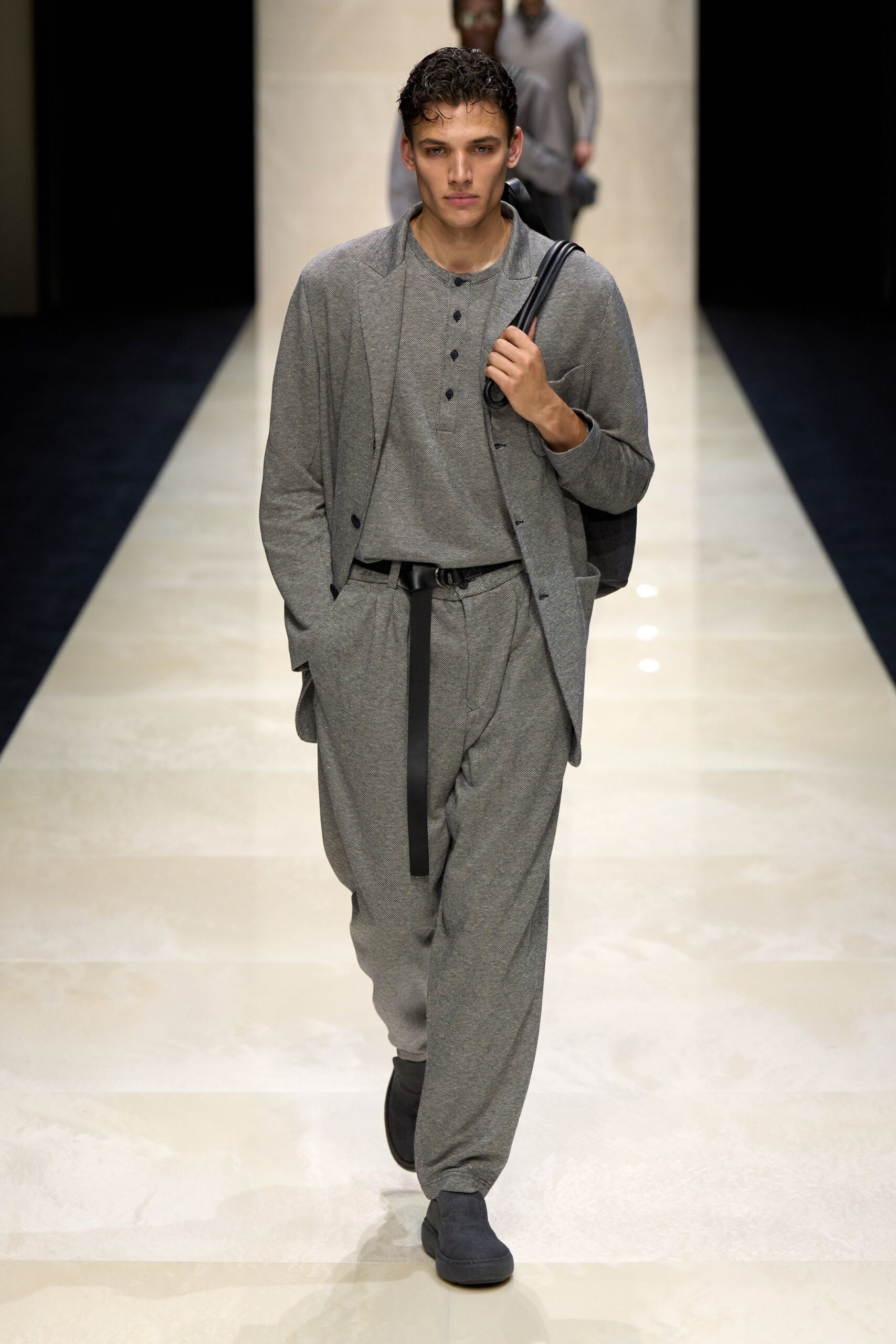 gray relaxed blazer and pants