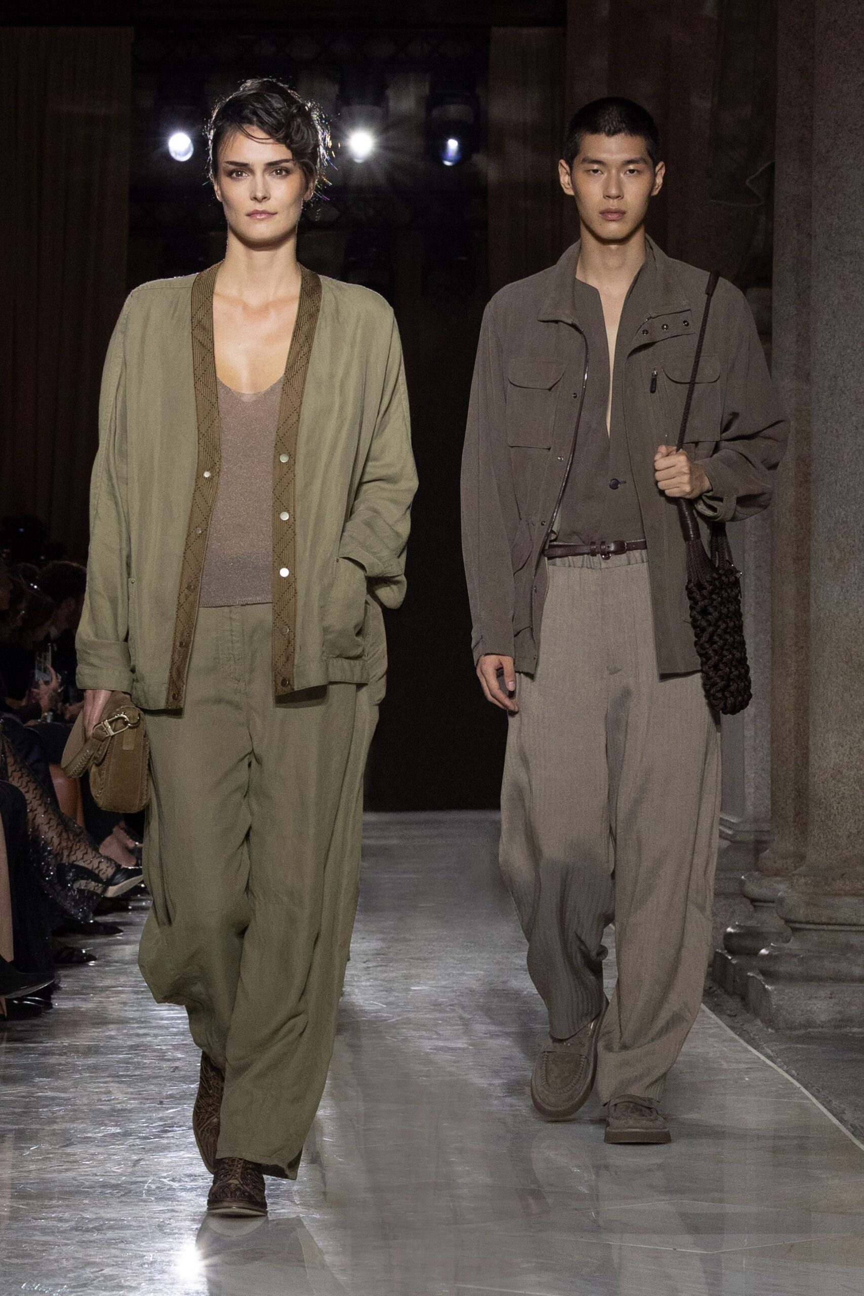 green and gray relaxed outfits