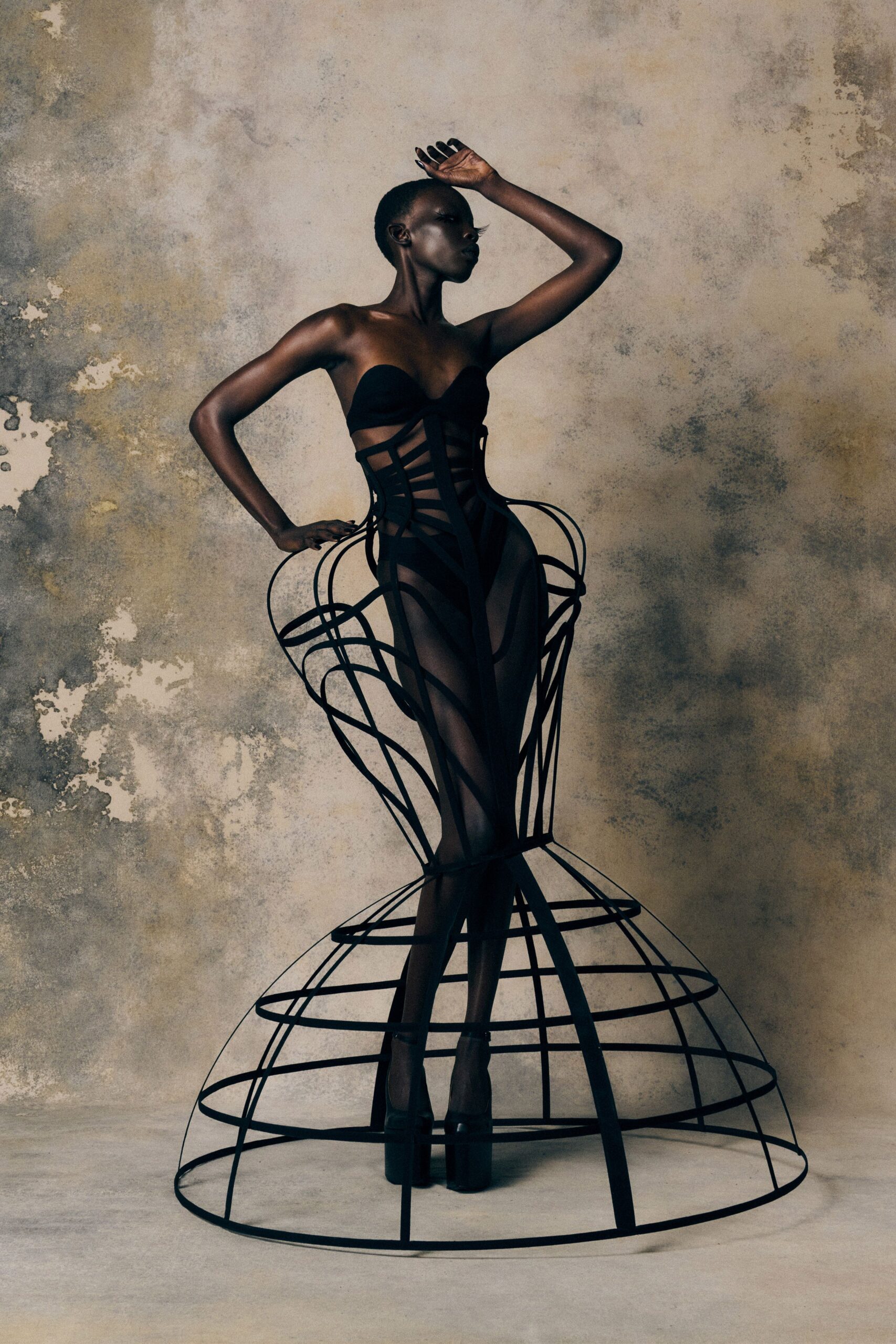 black mesh strapless fitted ruched sheer dress