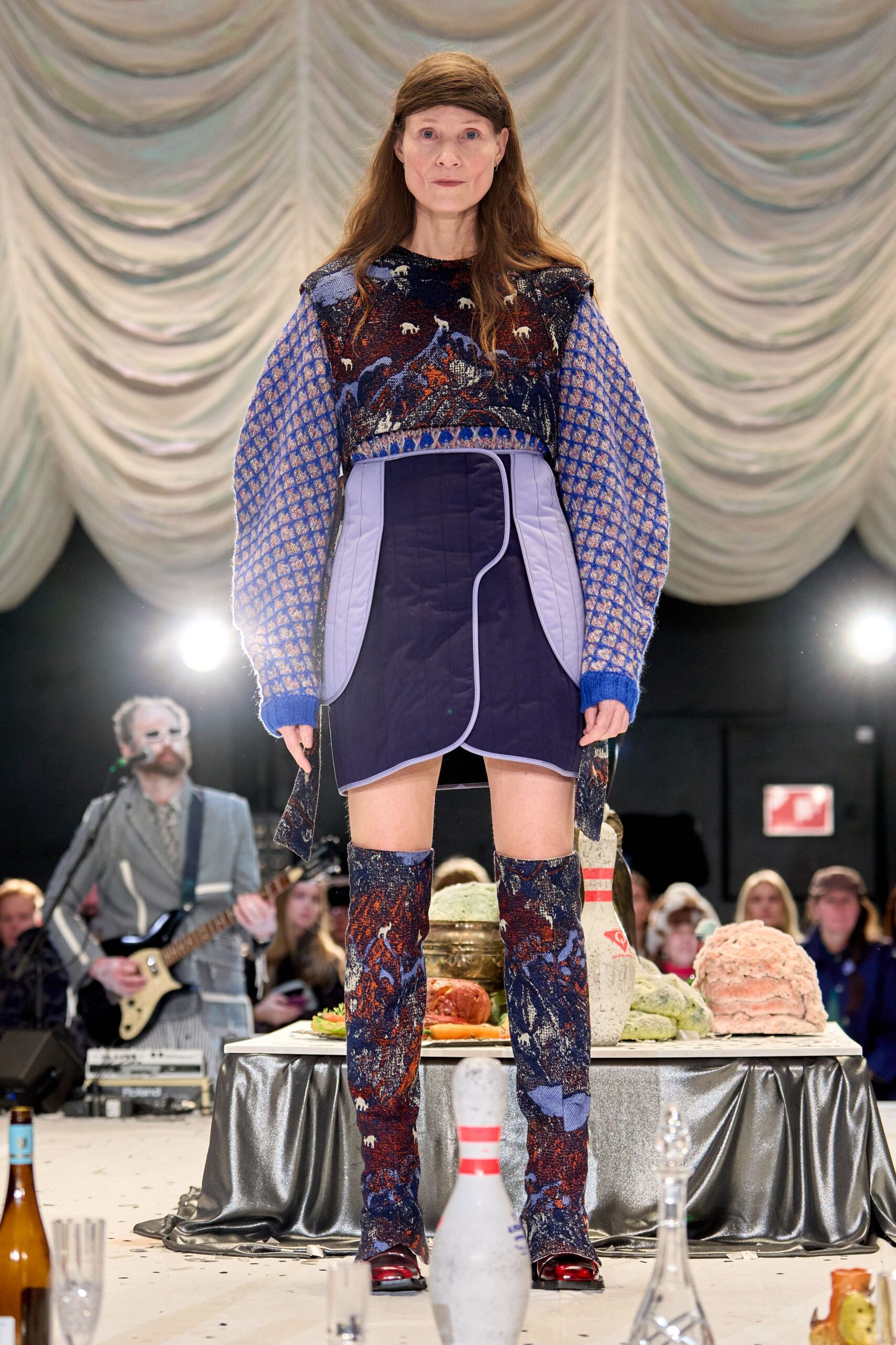 multi printed boots
