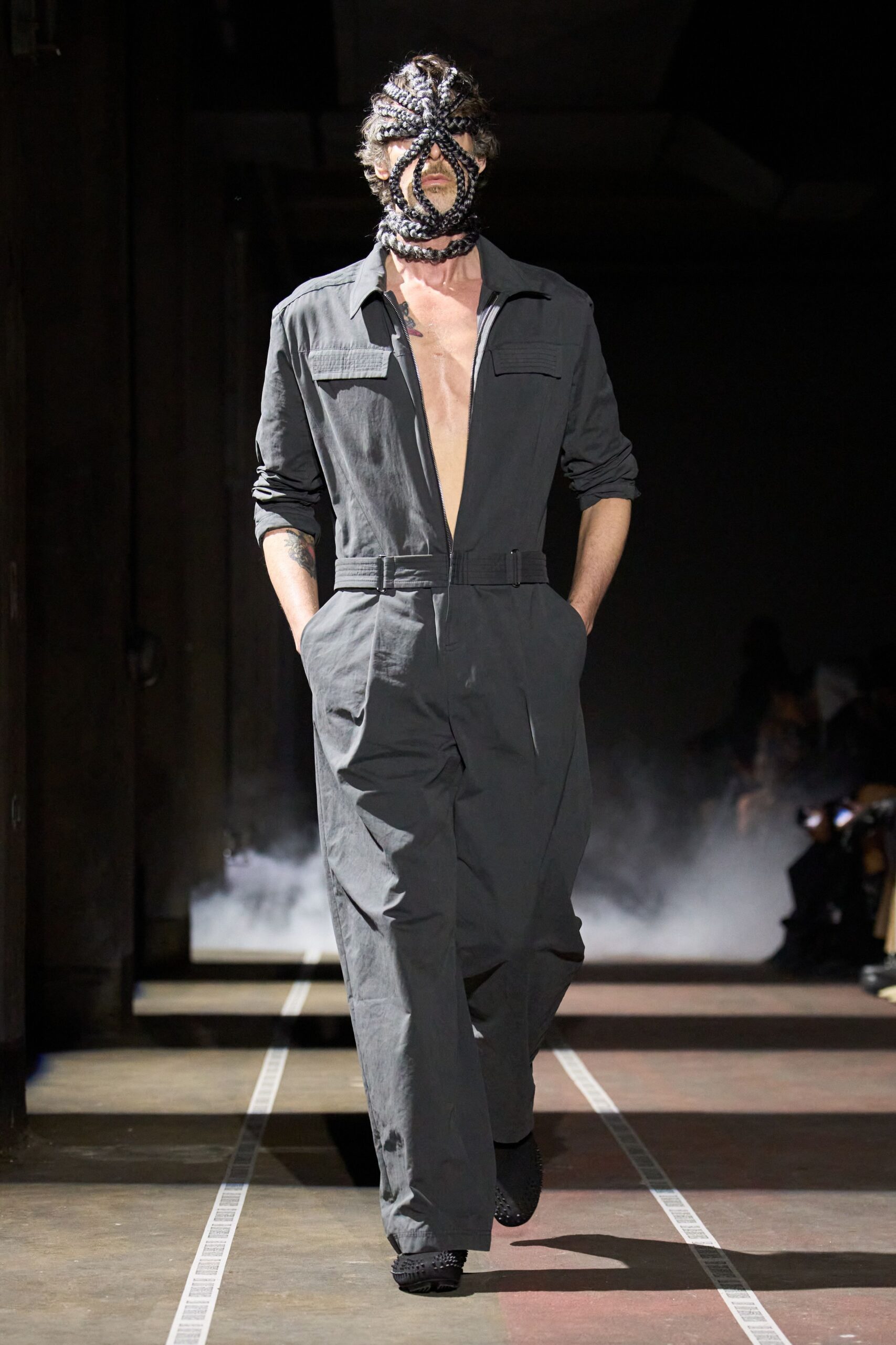 gray cotton relaxed jumpsuit