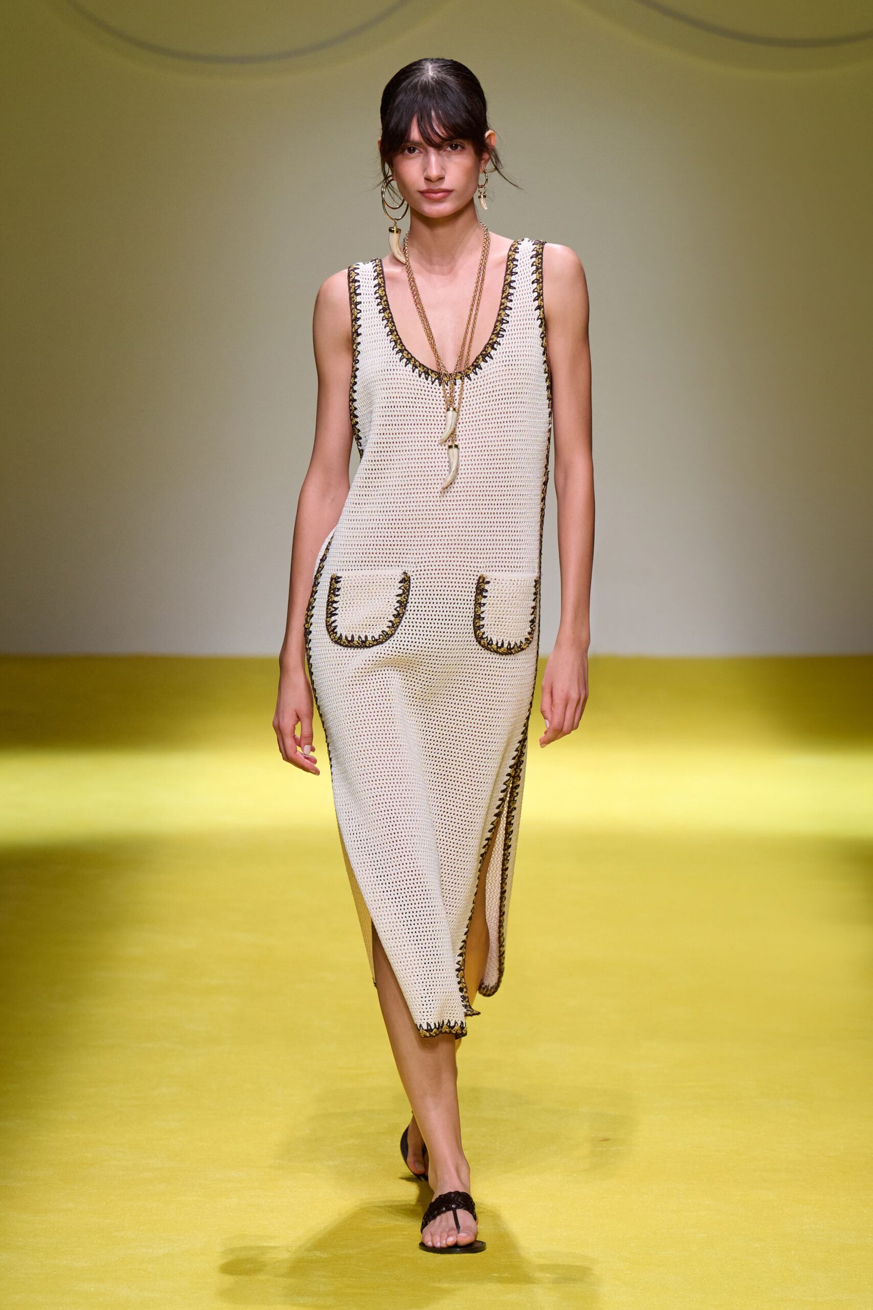 beige relaxed midi dress with pockets