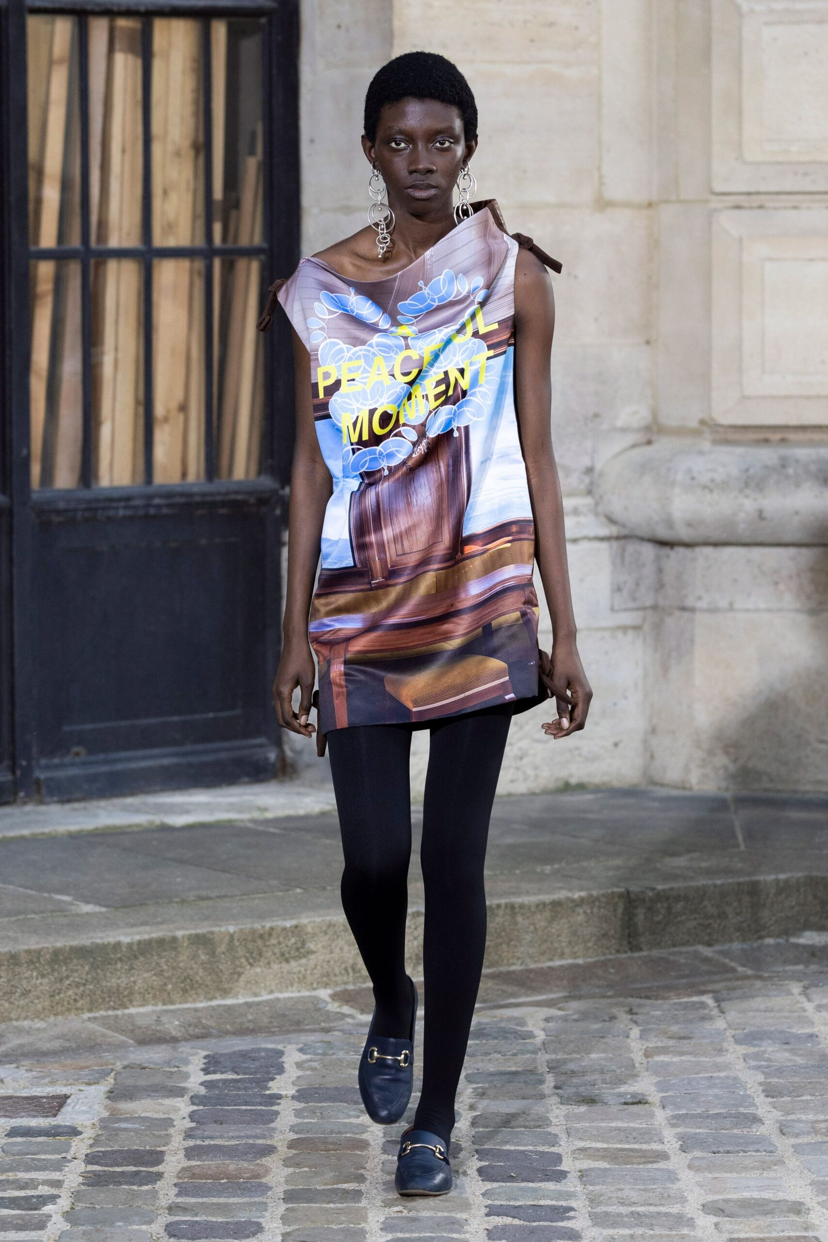 multi cotton sleeveless asymmetric fitted printed short dress