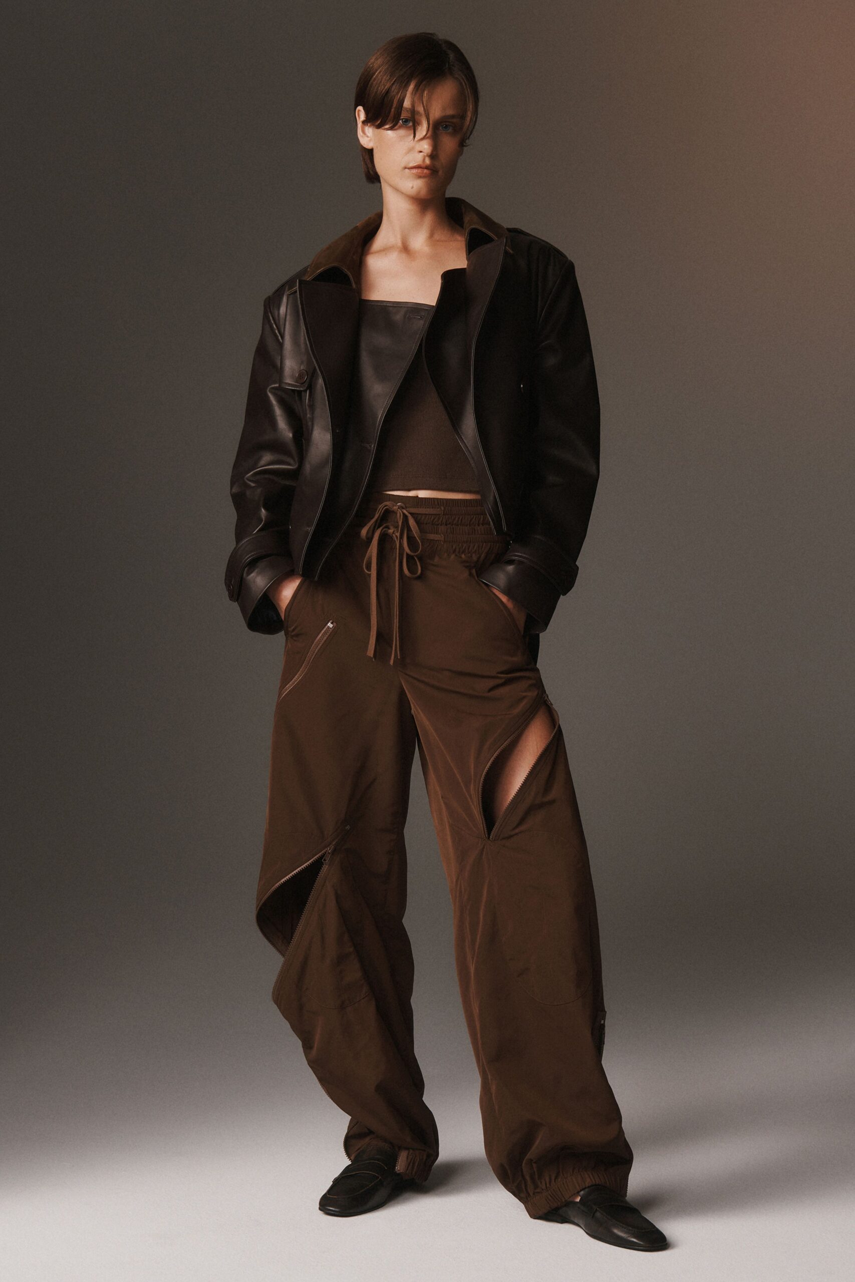 brown cotton sleeveless square-neck fitted top