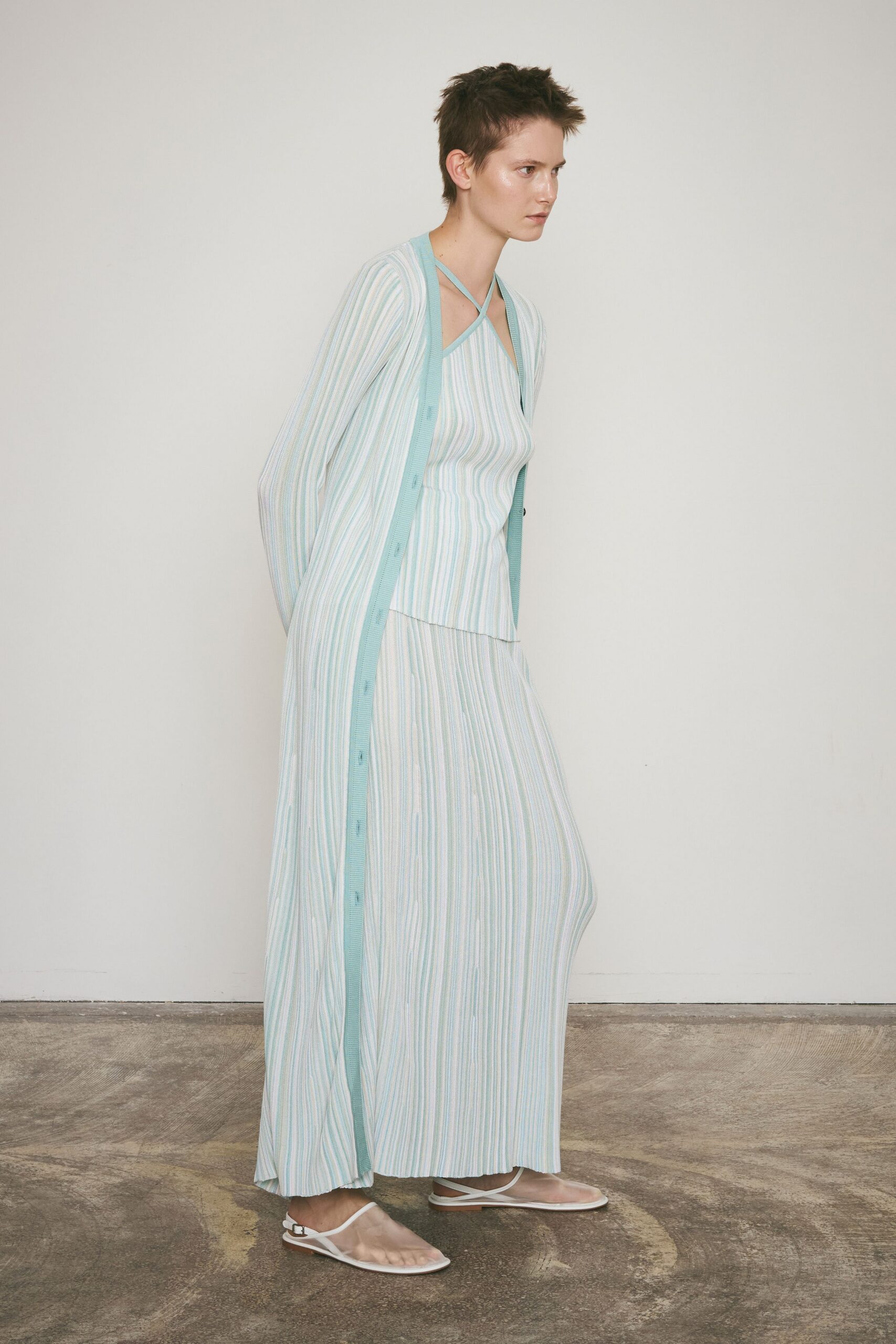 white cotton relaxed striped tiered maxi skirt