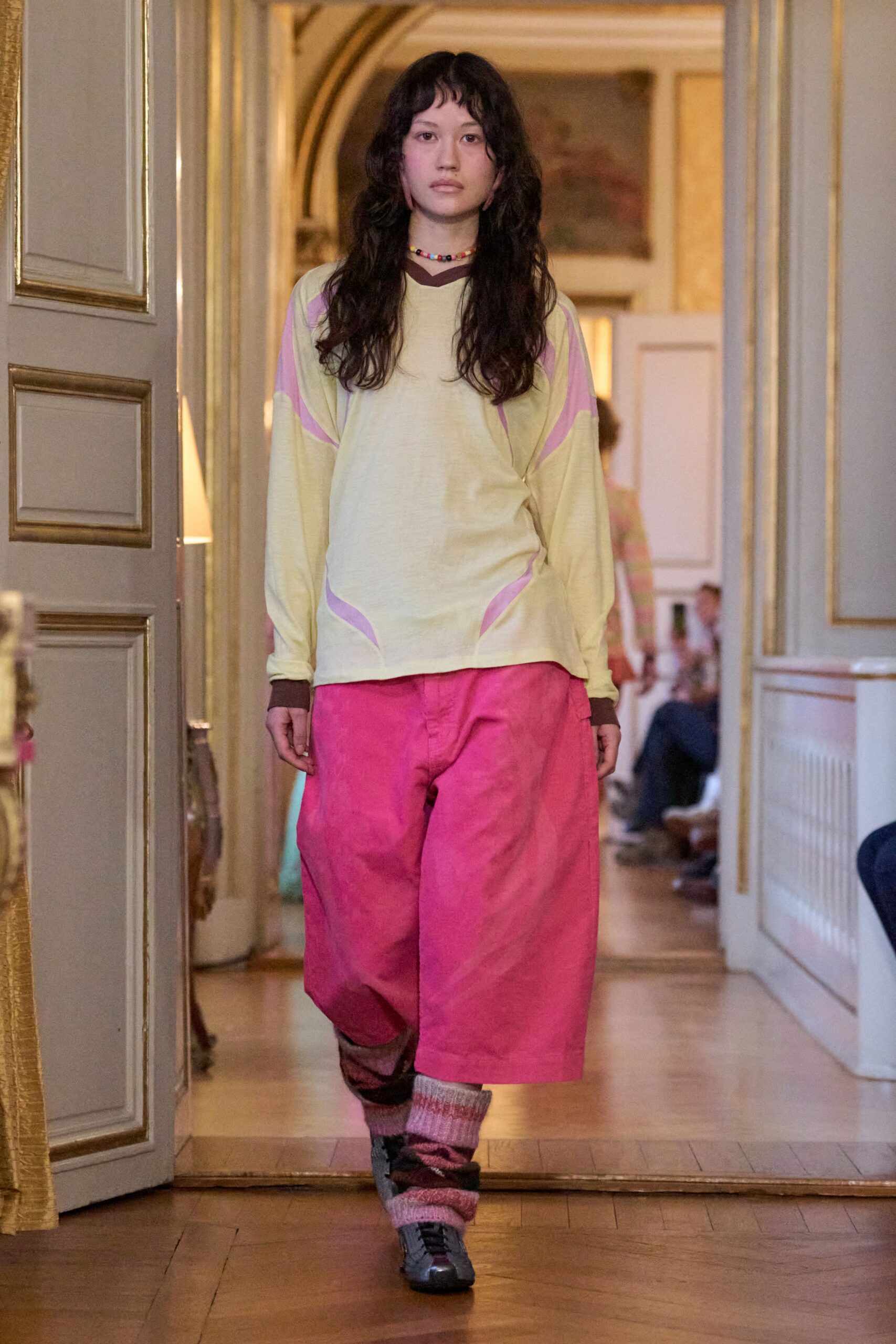 yellow long-sleeve relaxed top
