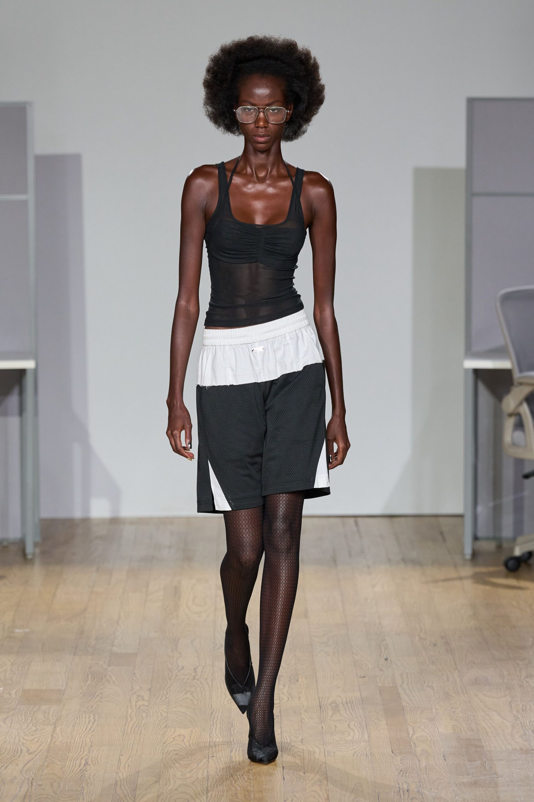 black cotton relaxed zippered shorts