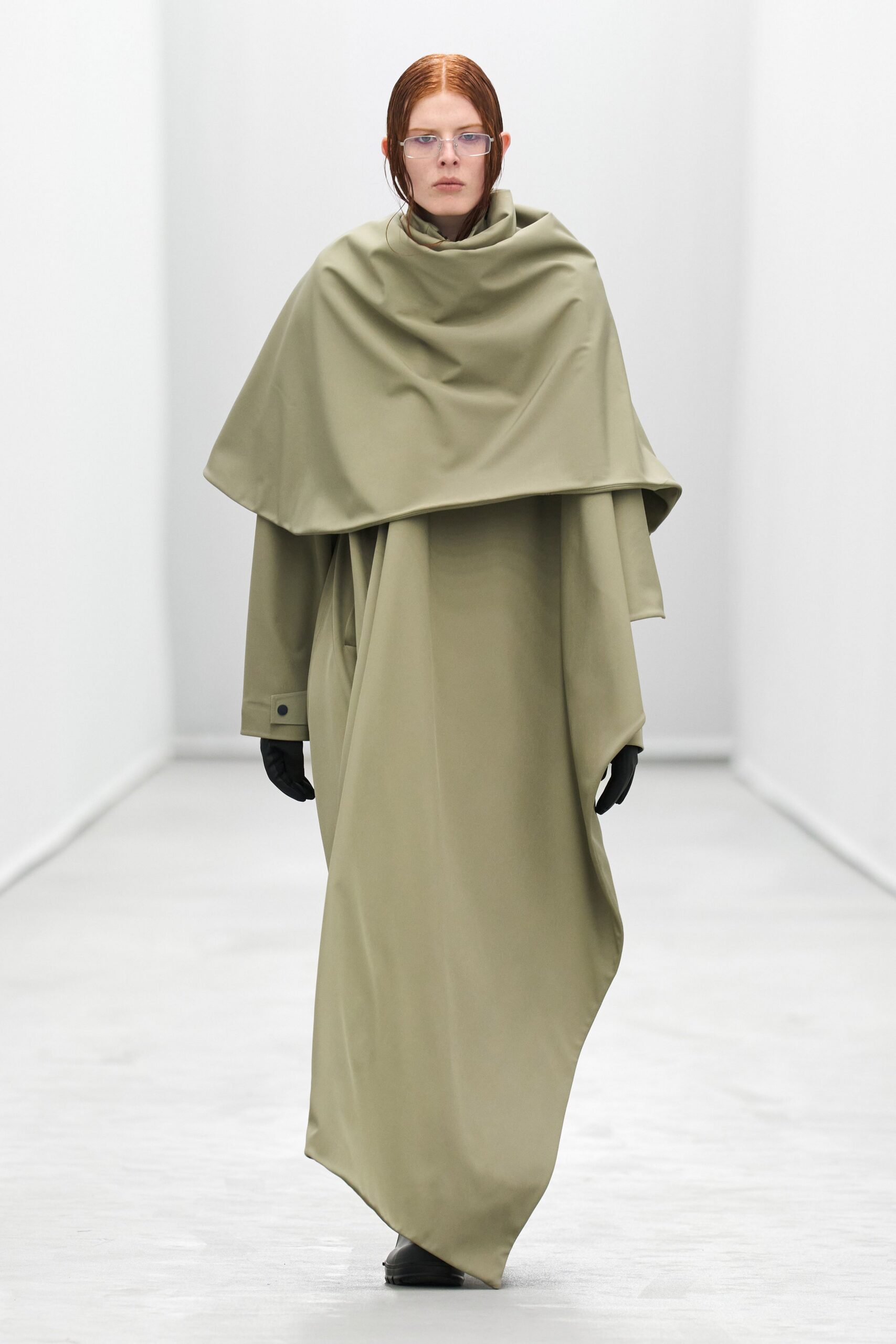 green vinyl relaxed cape
