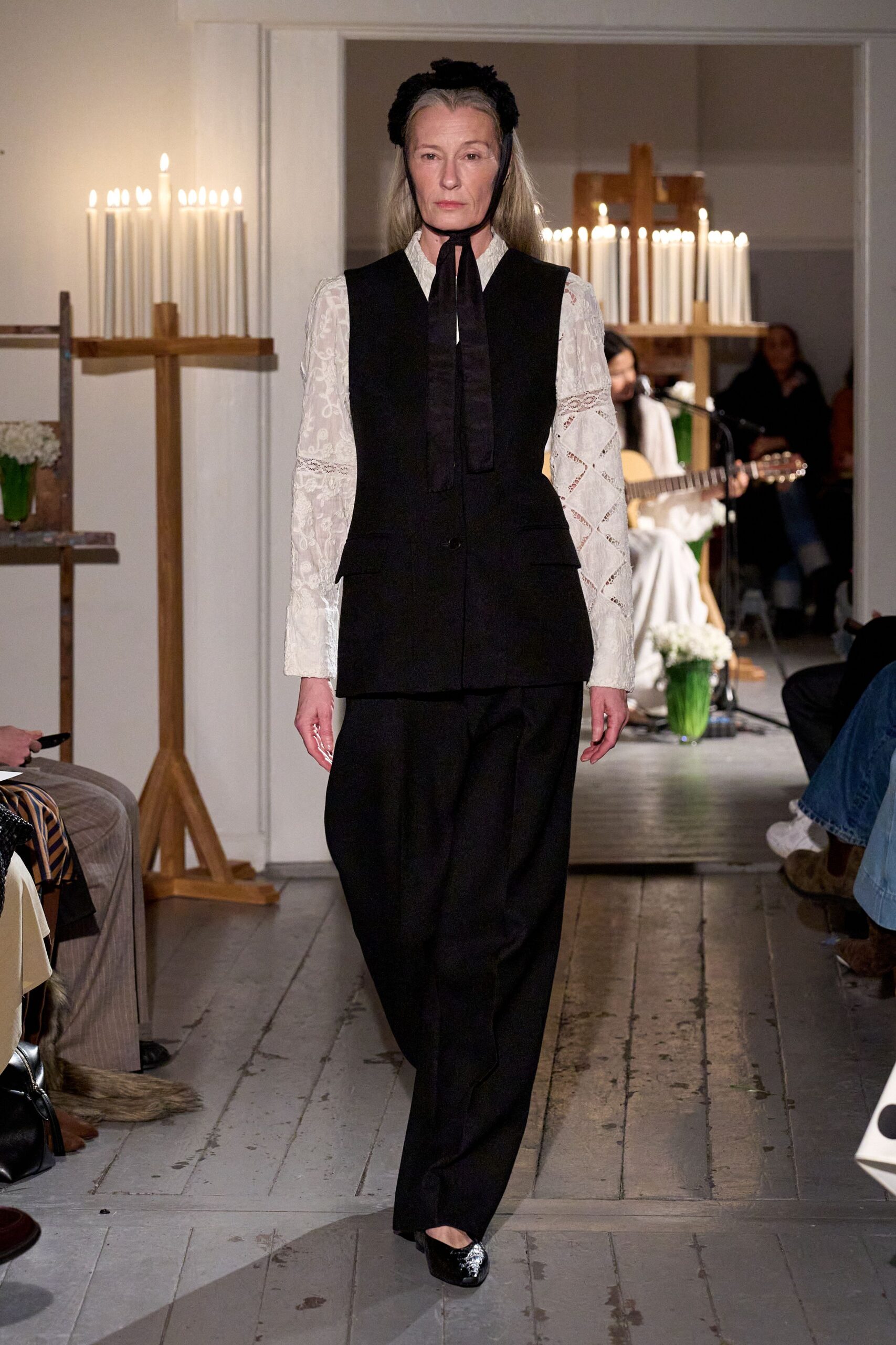 black tailored blazer with white shirt