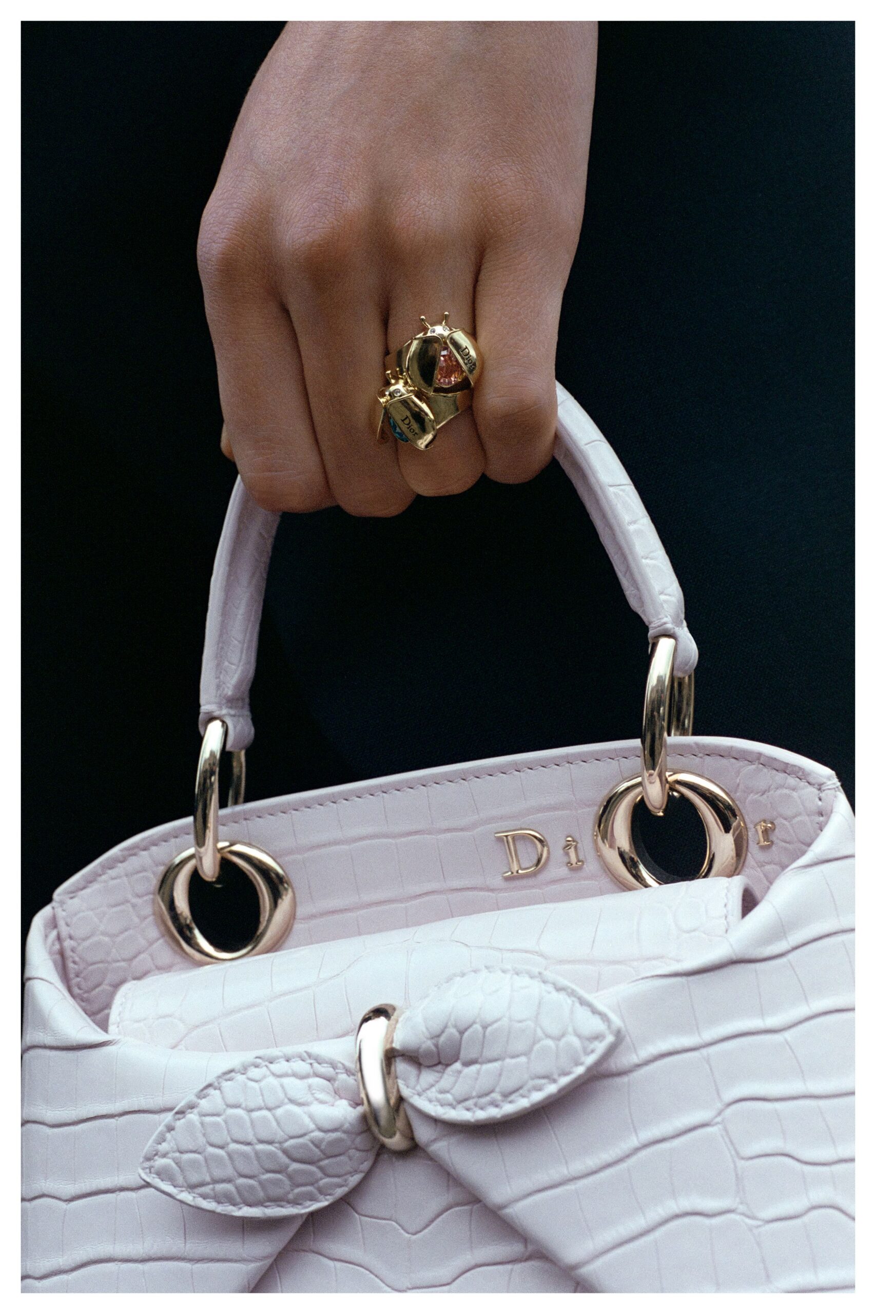 pink leather embellished bag