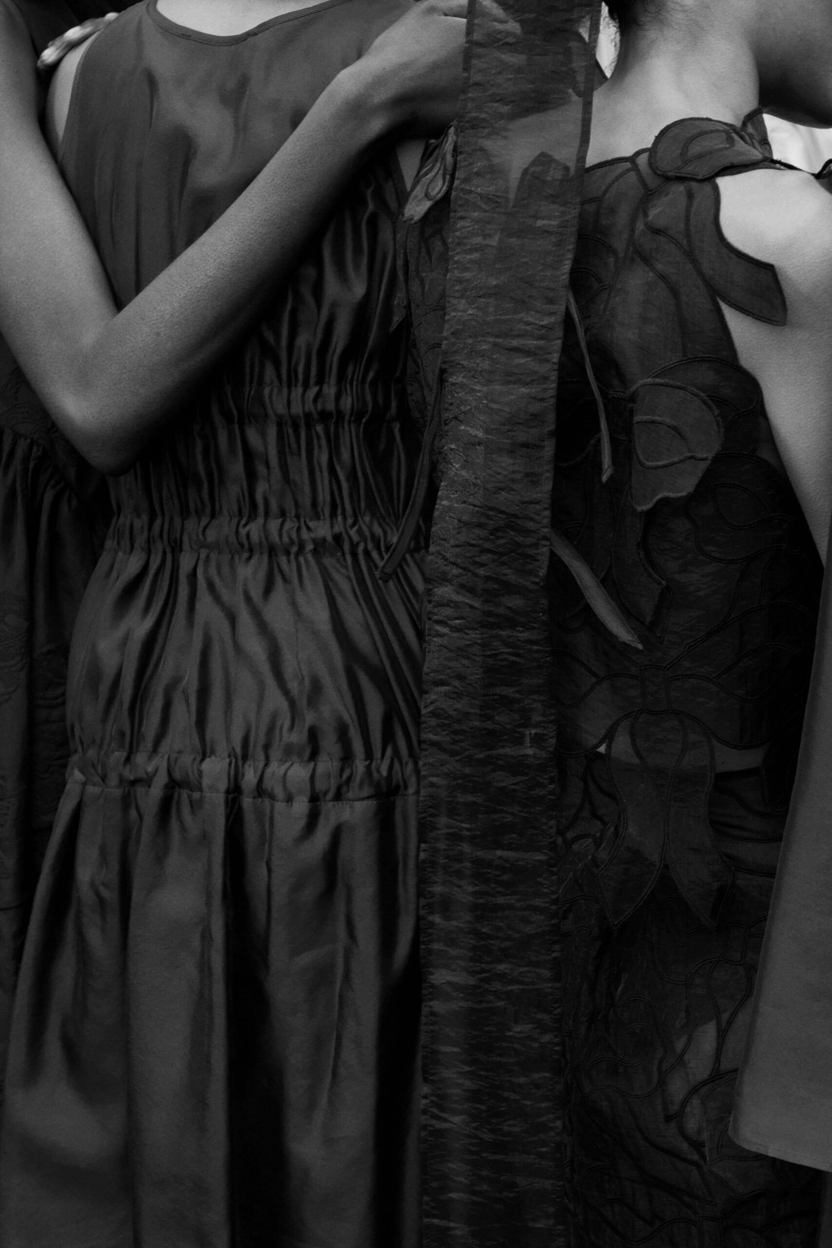 black silk and chiffon dresses