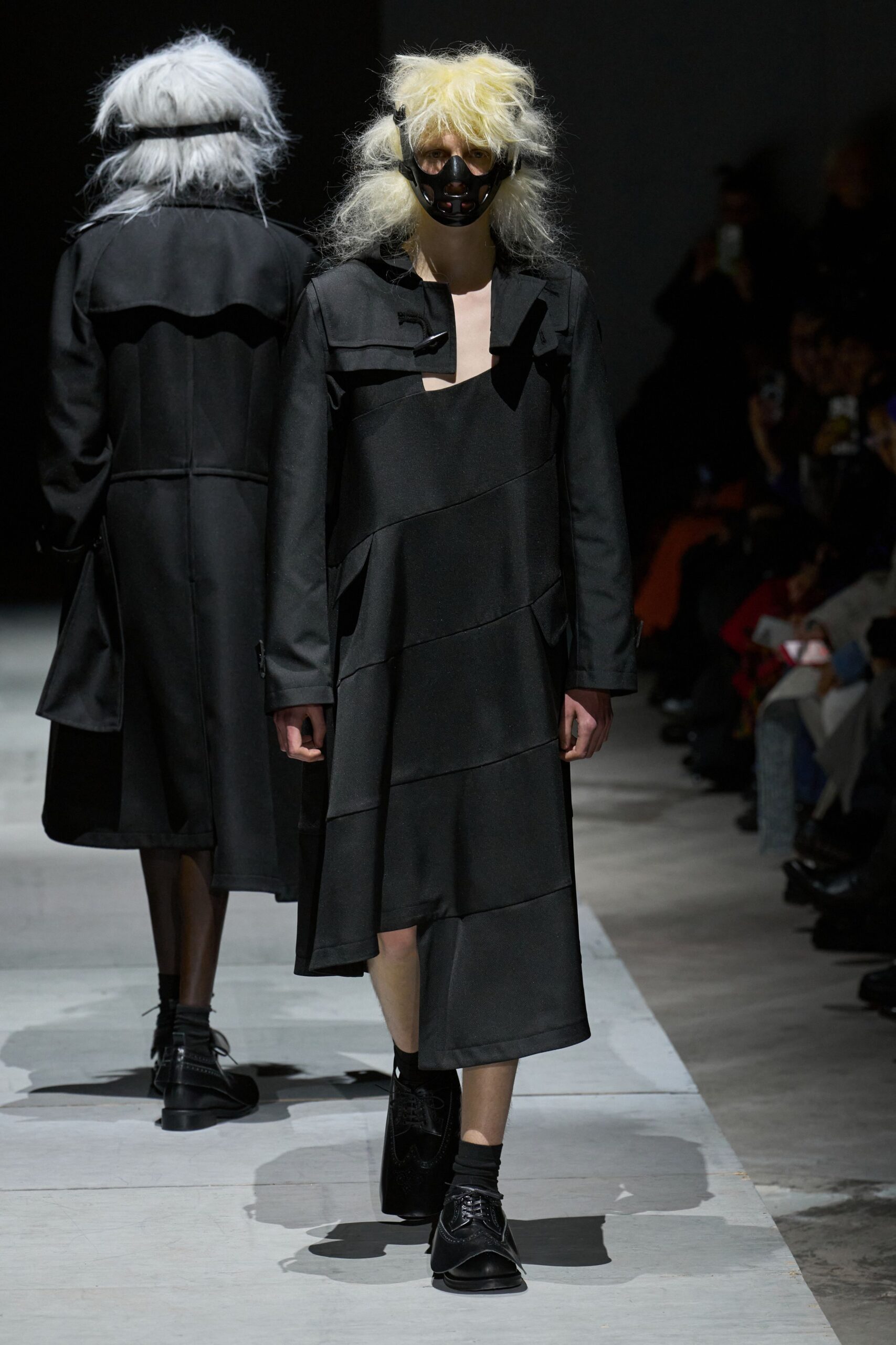 black layered midi dress with shoes