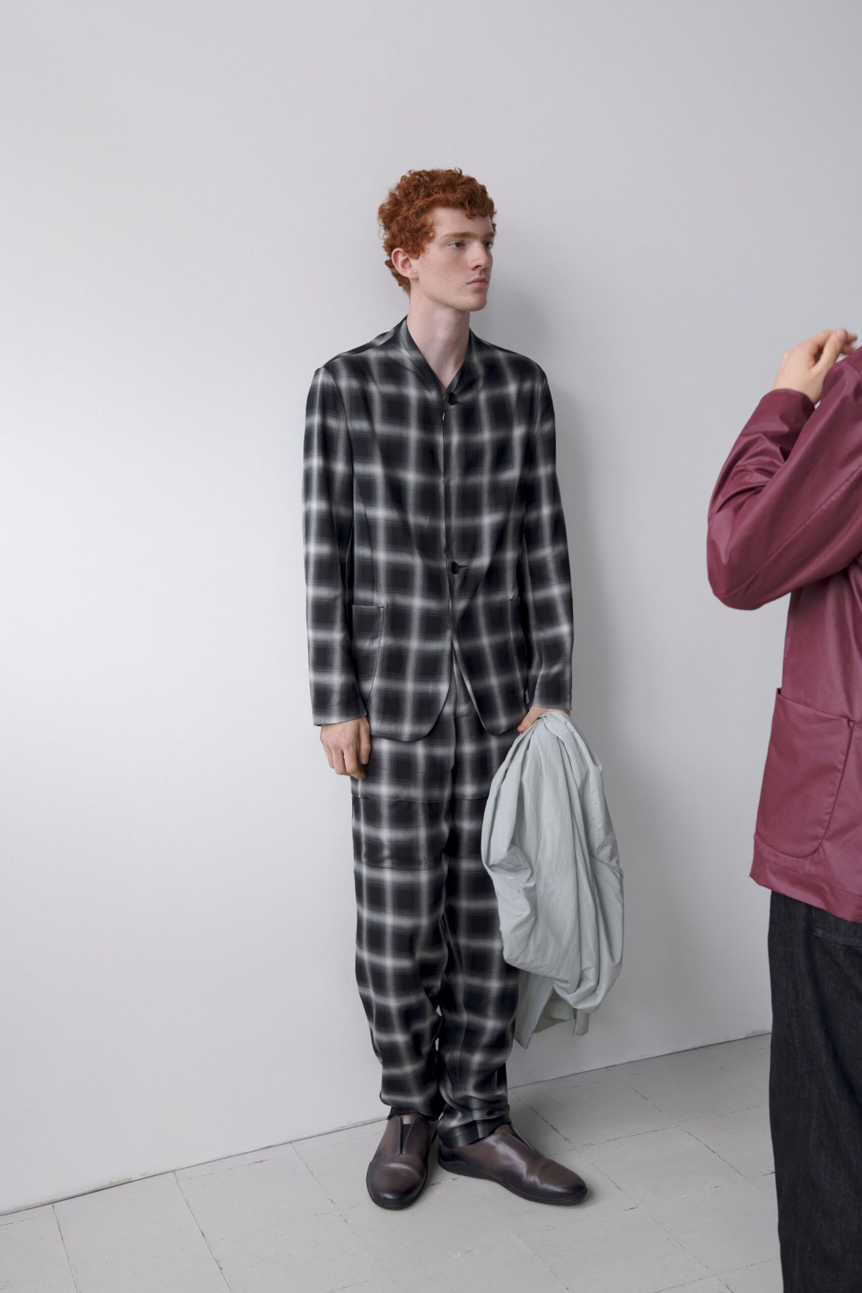 checked tailored suit with jacket