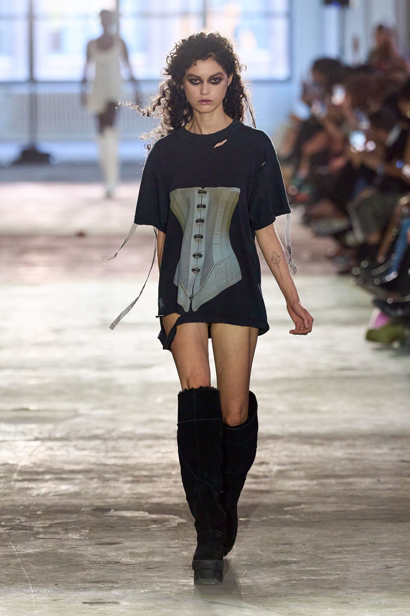 black suede fitted boots