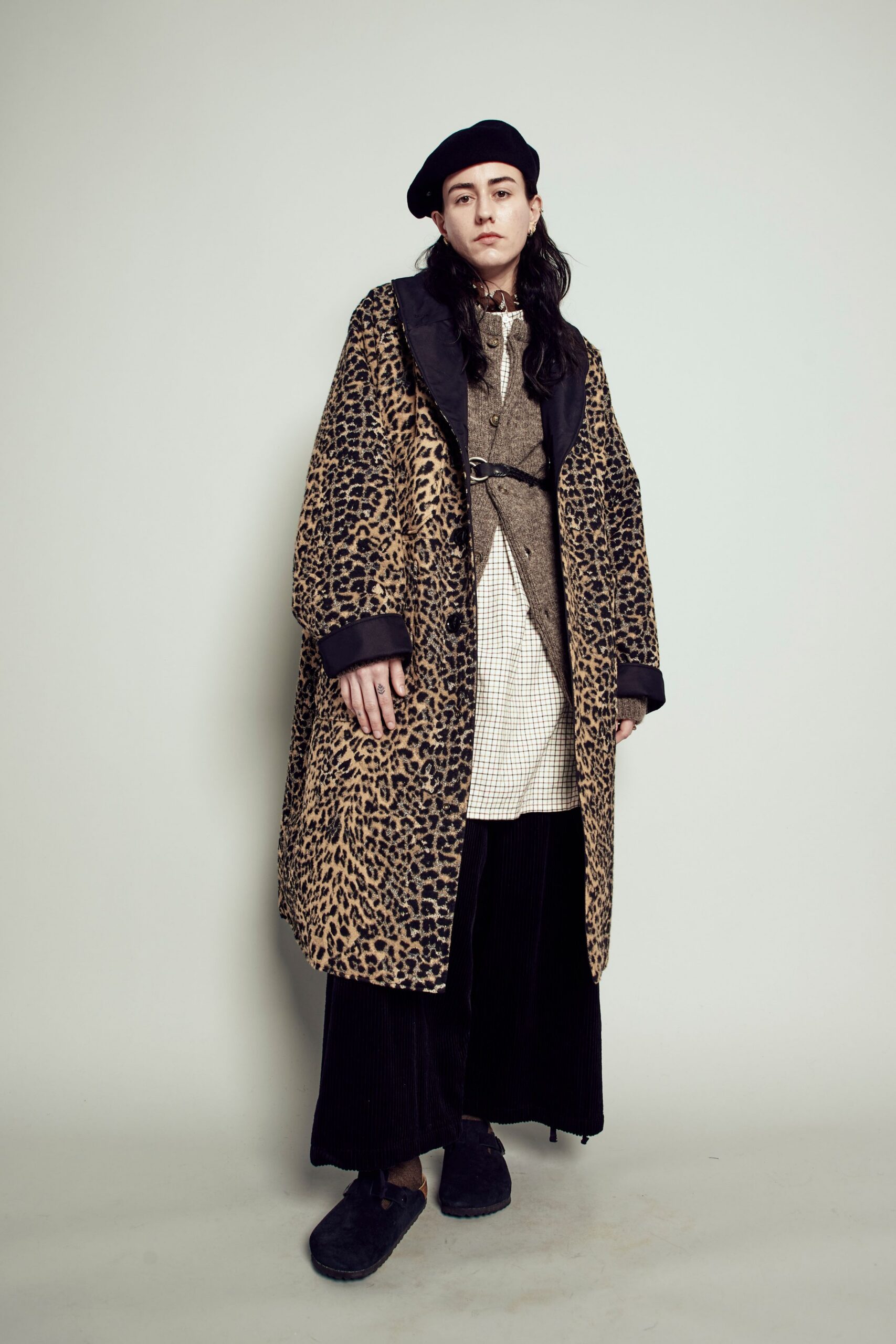black faux-fur relaxed shoes