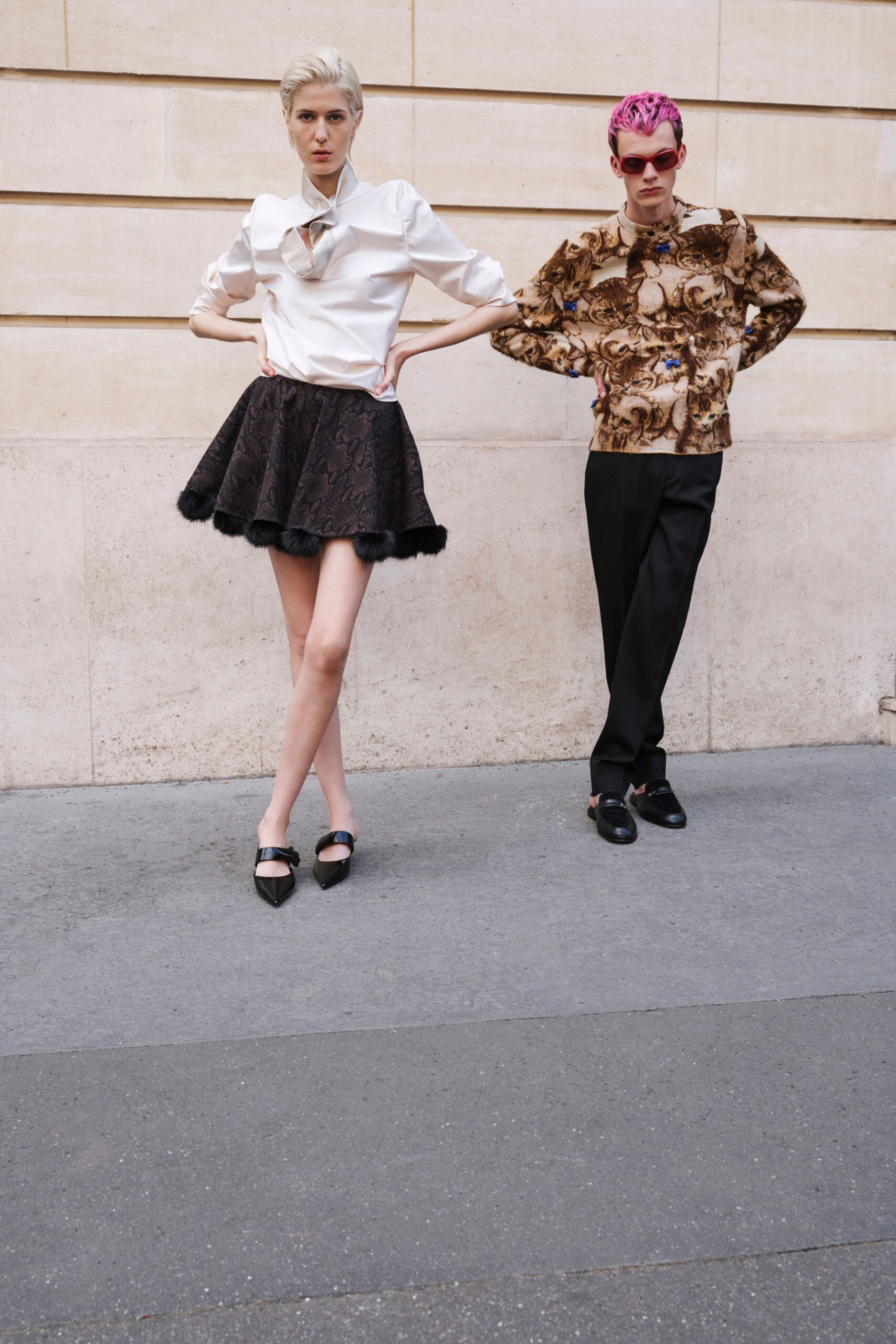brown cotton long-sleeve collared relaxed printed shirt