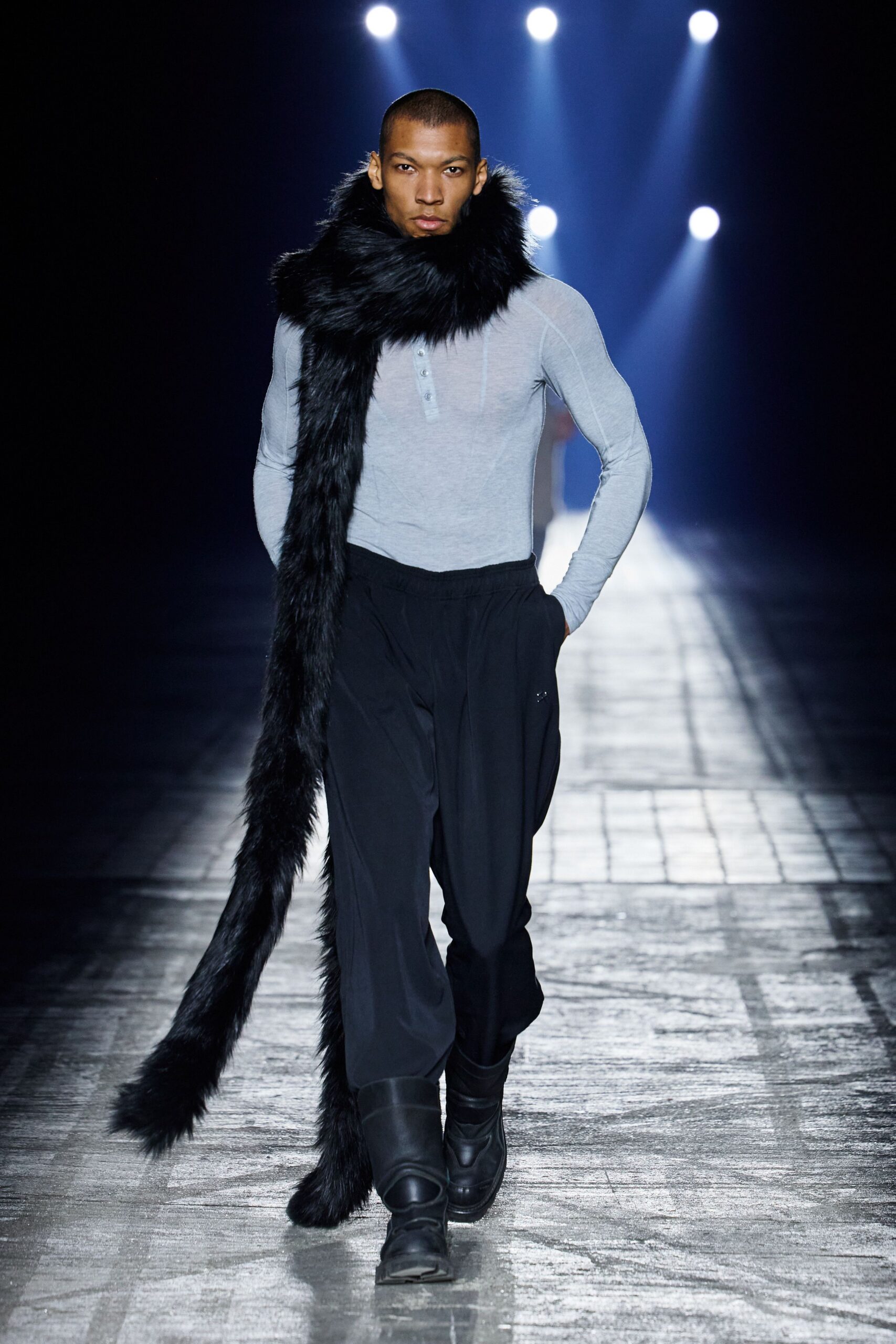 black fur scarf