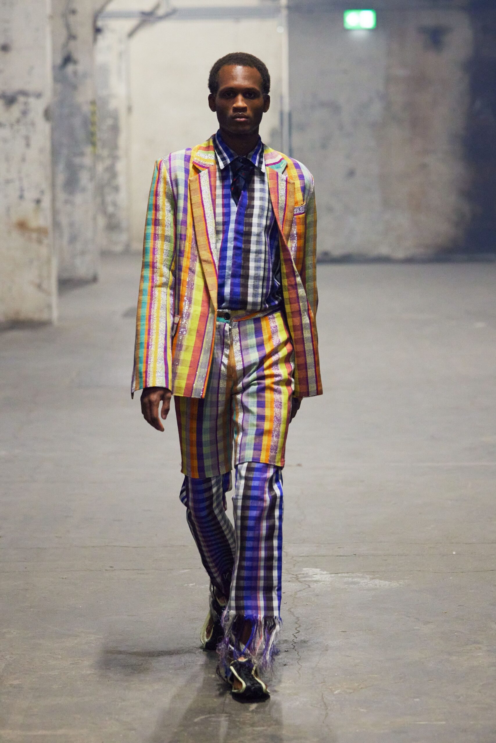 multi-striped tailored suit