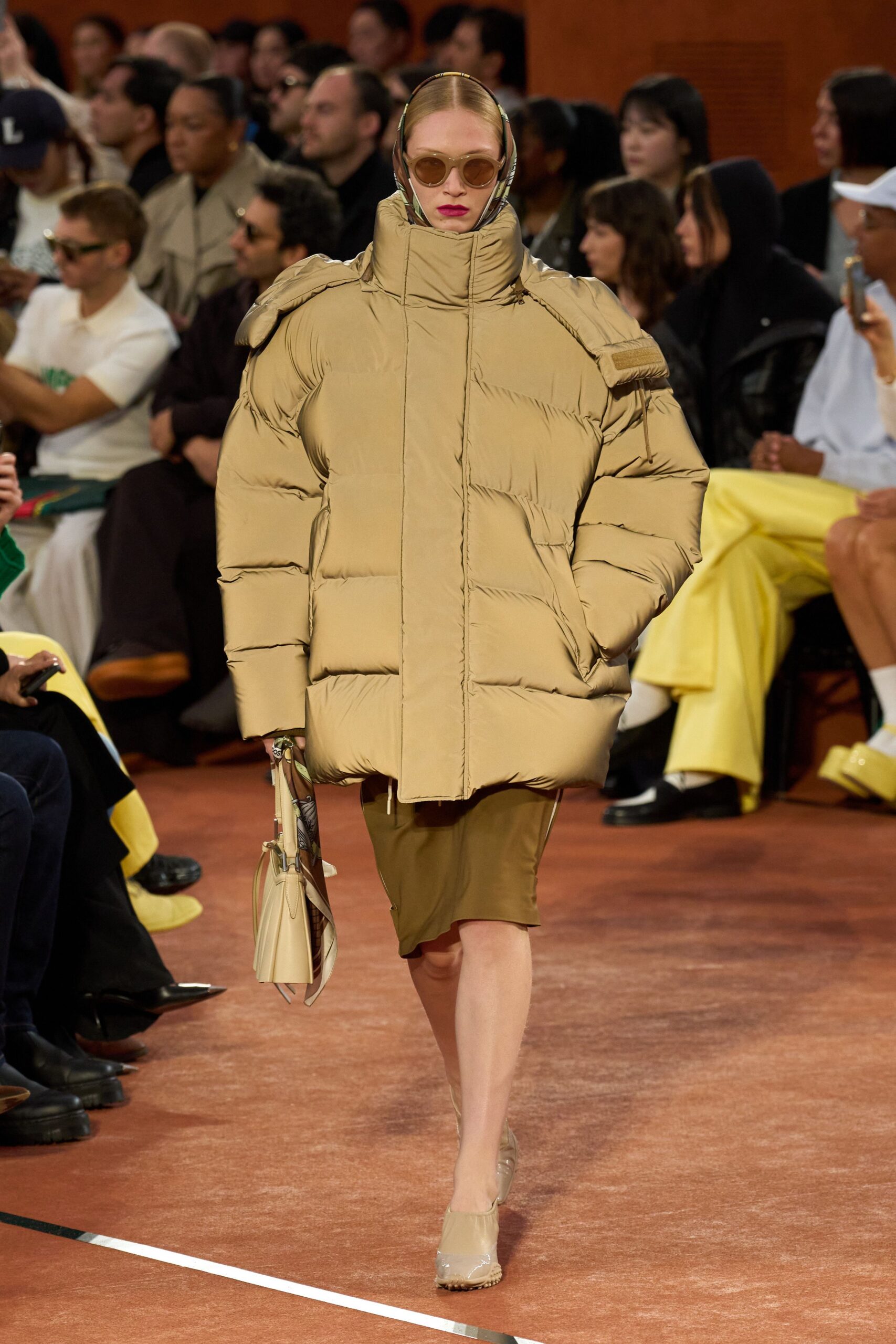beige oversized padded coat