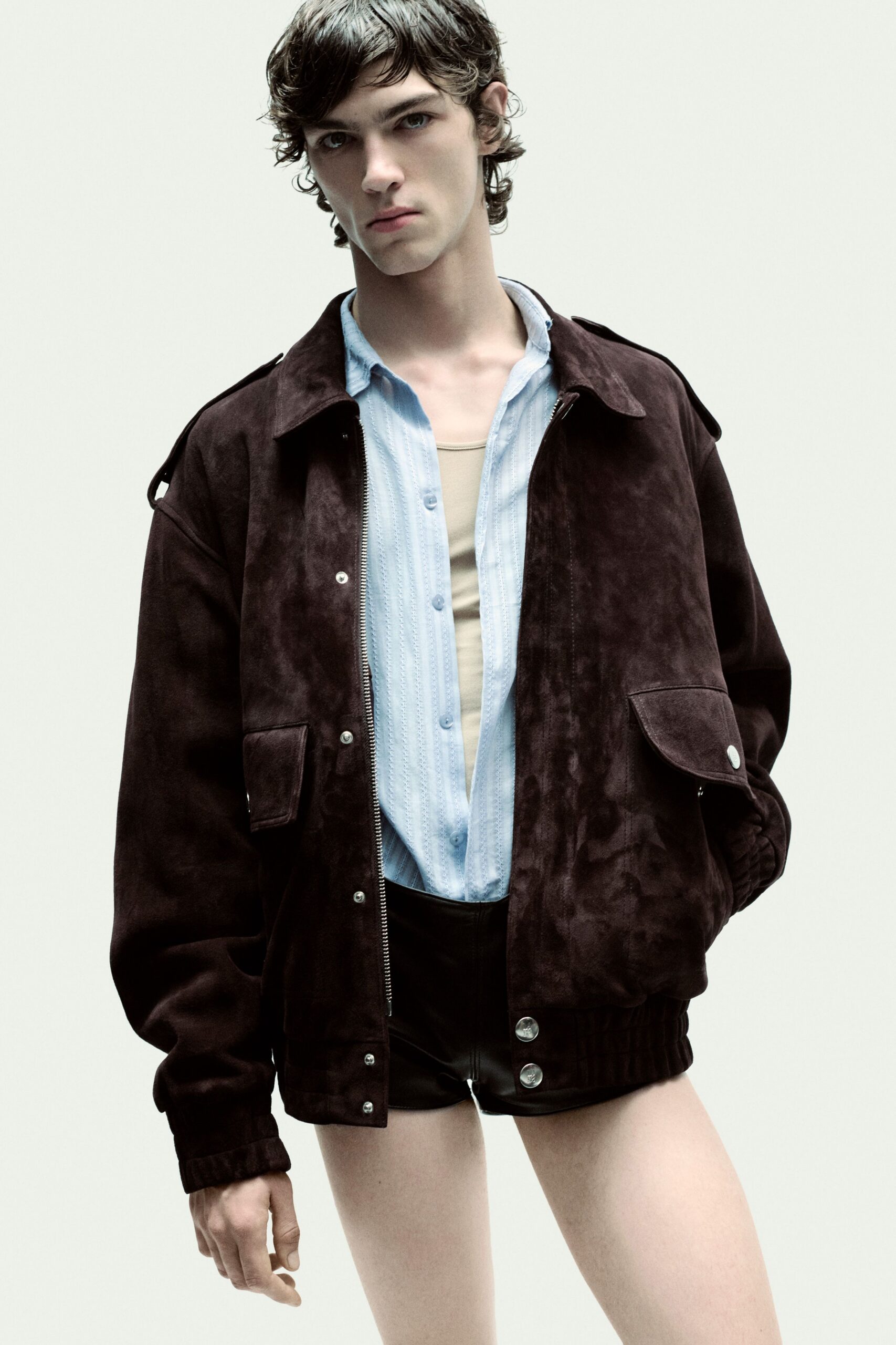 brown suede relaxed jacket