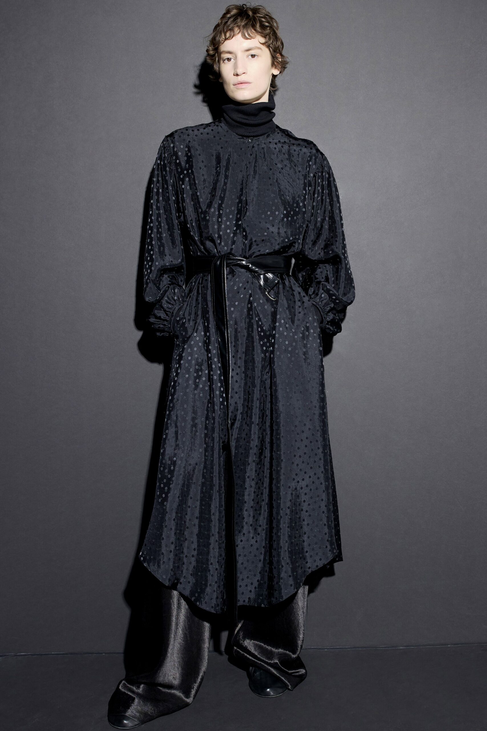 black silk relaxed maxi dress and pants