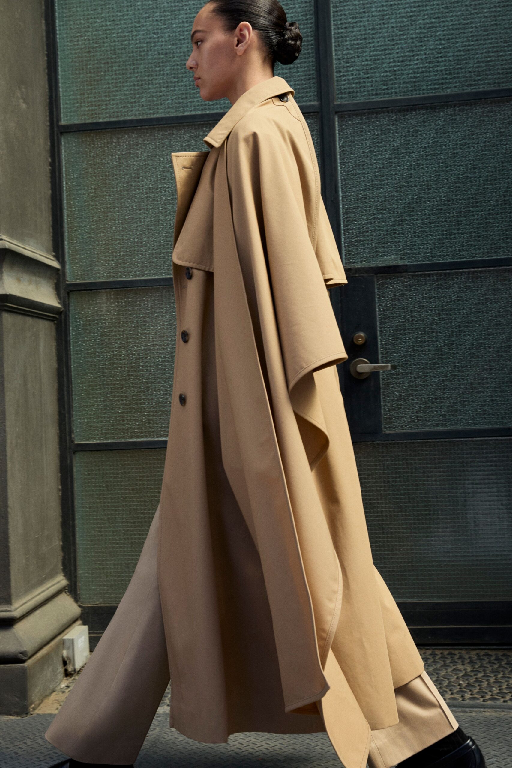 beige relaxed trench coat
