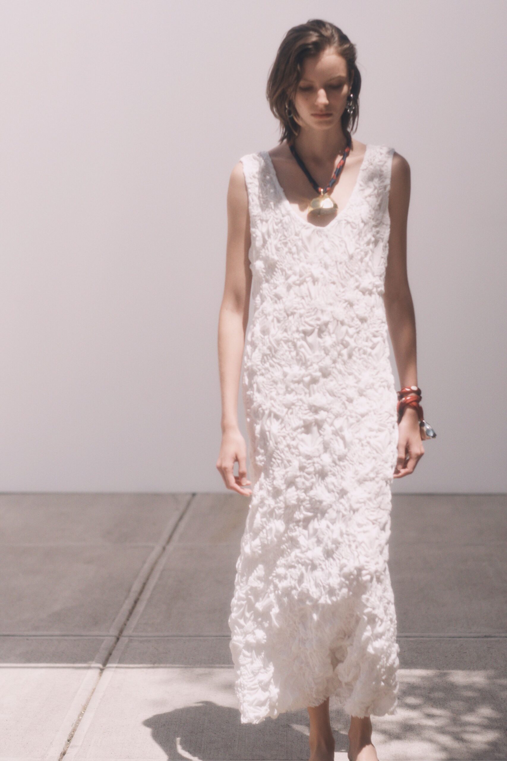 white embroidered midi dress