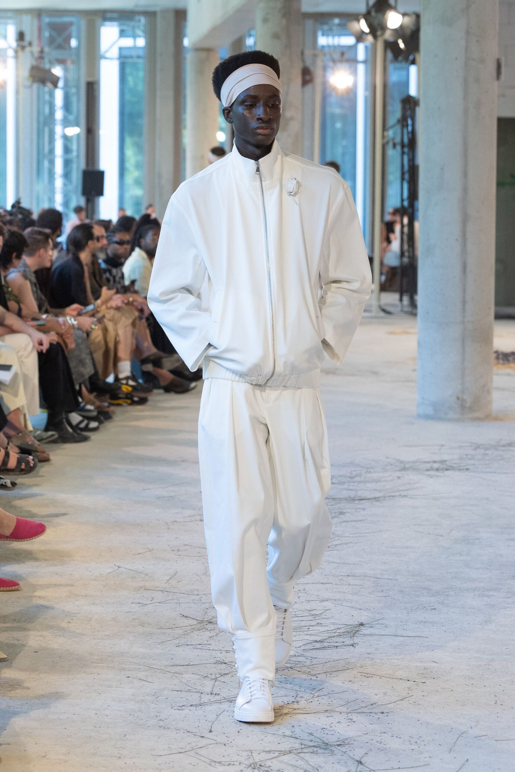 white relaxed jacket and pants