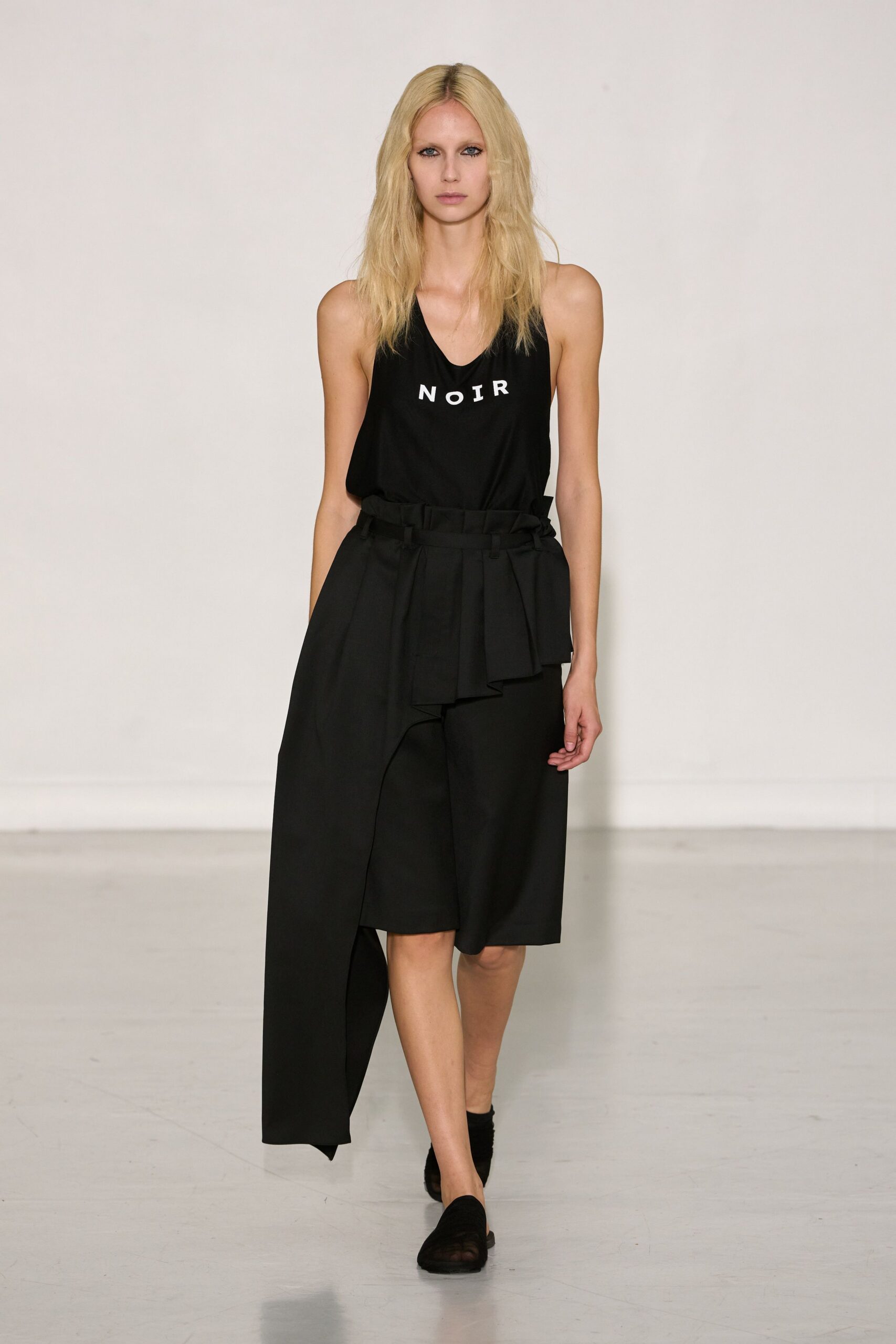 black tank-top and culottes