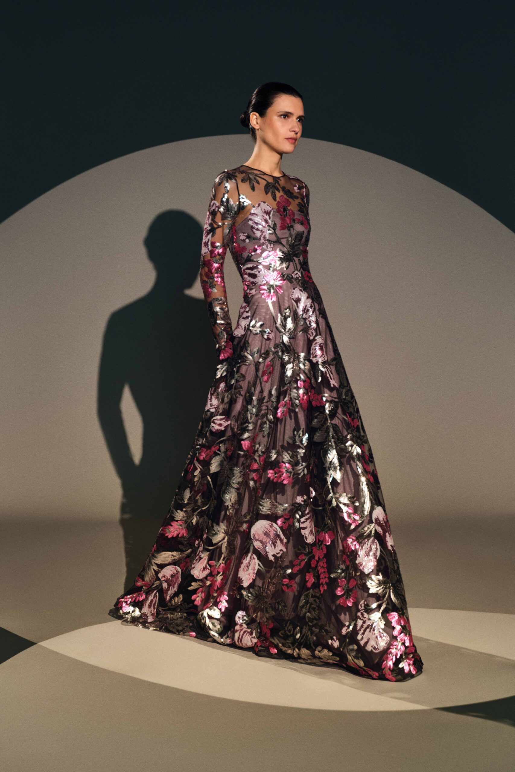 black embroidered maxi gown