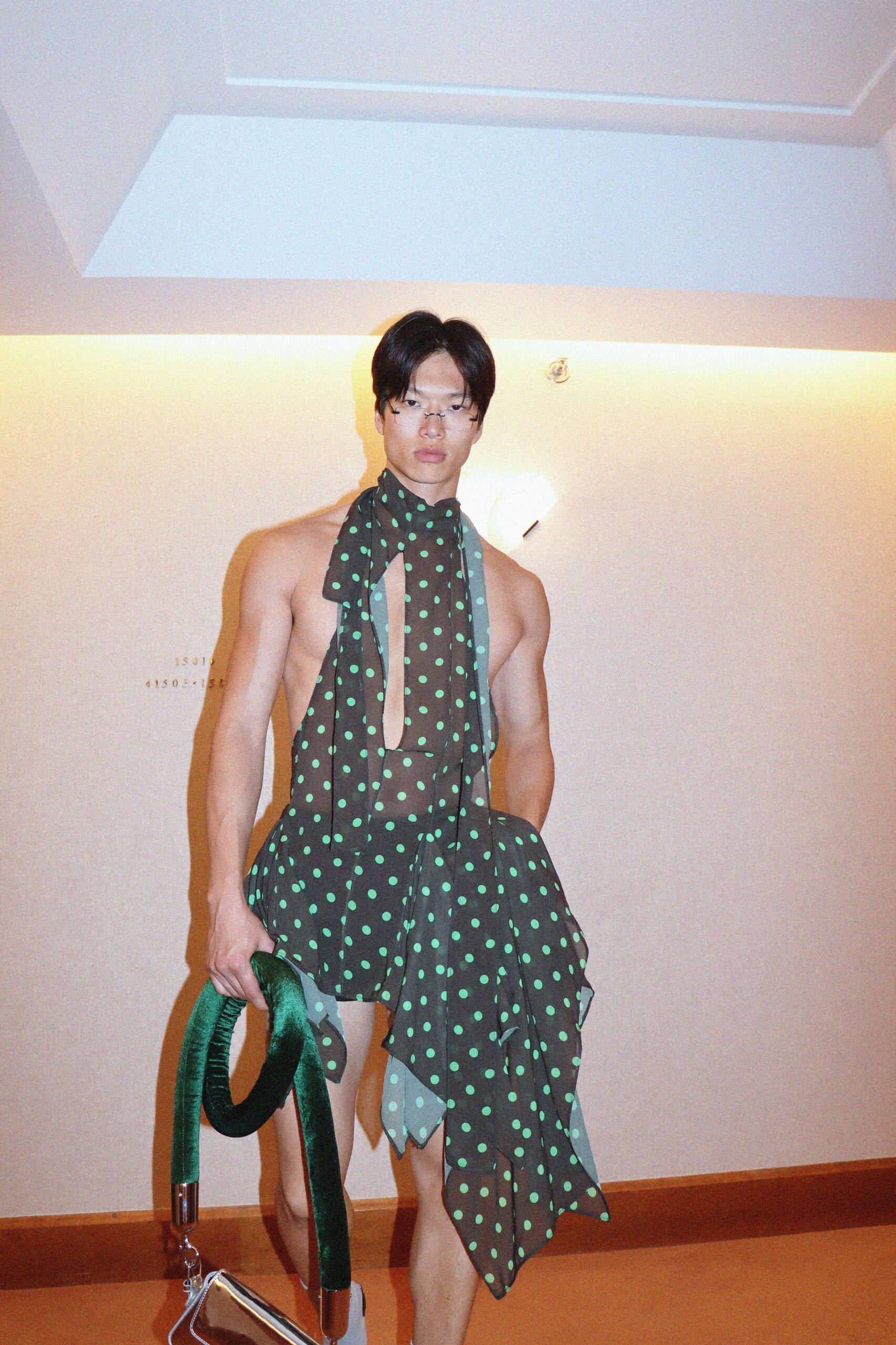 green vinyl structured bag