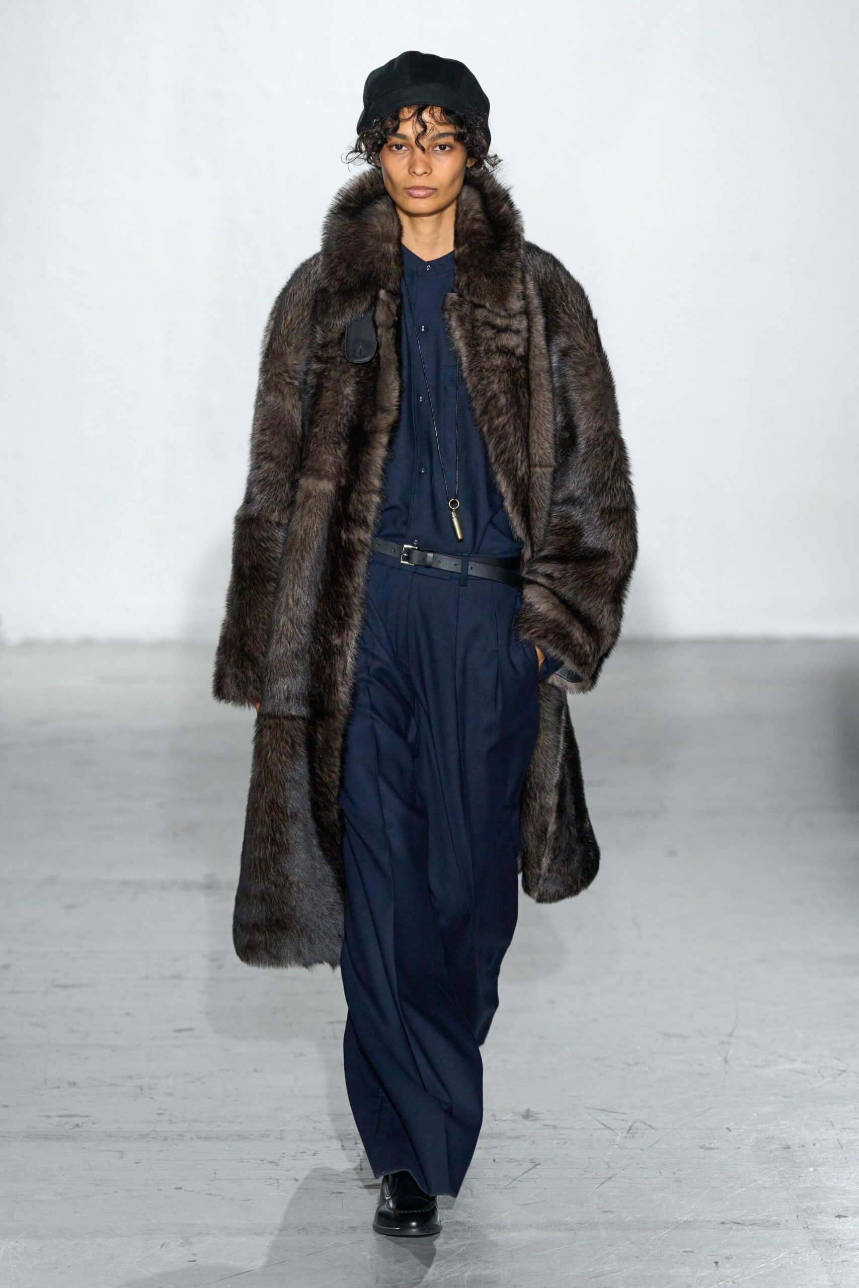brown fur relaxed coat
