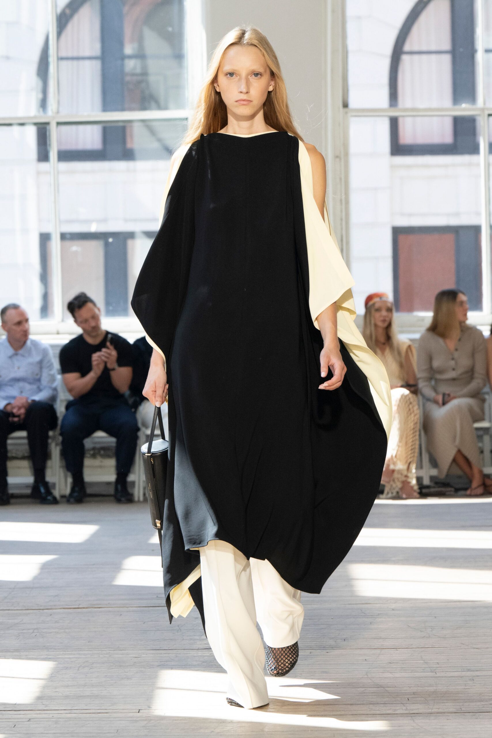 black and white asymmetric dress