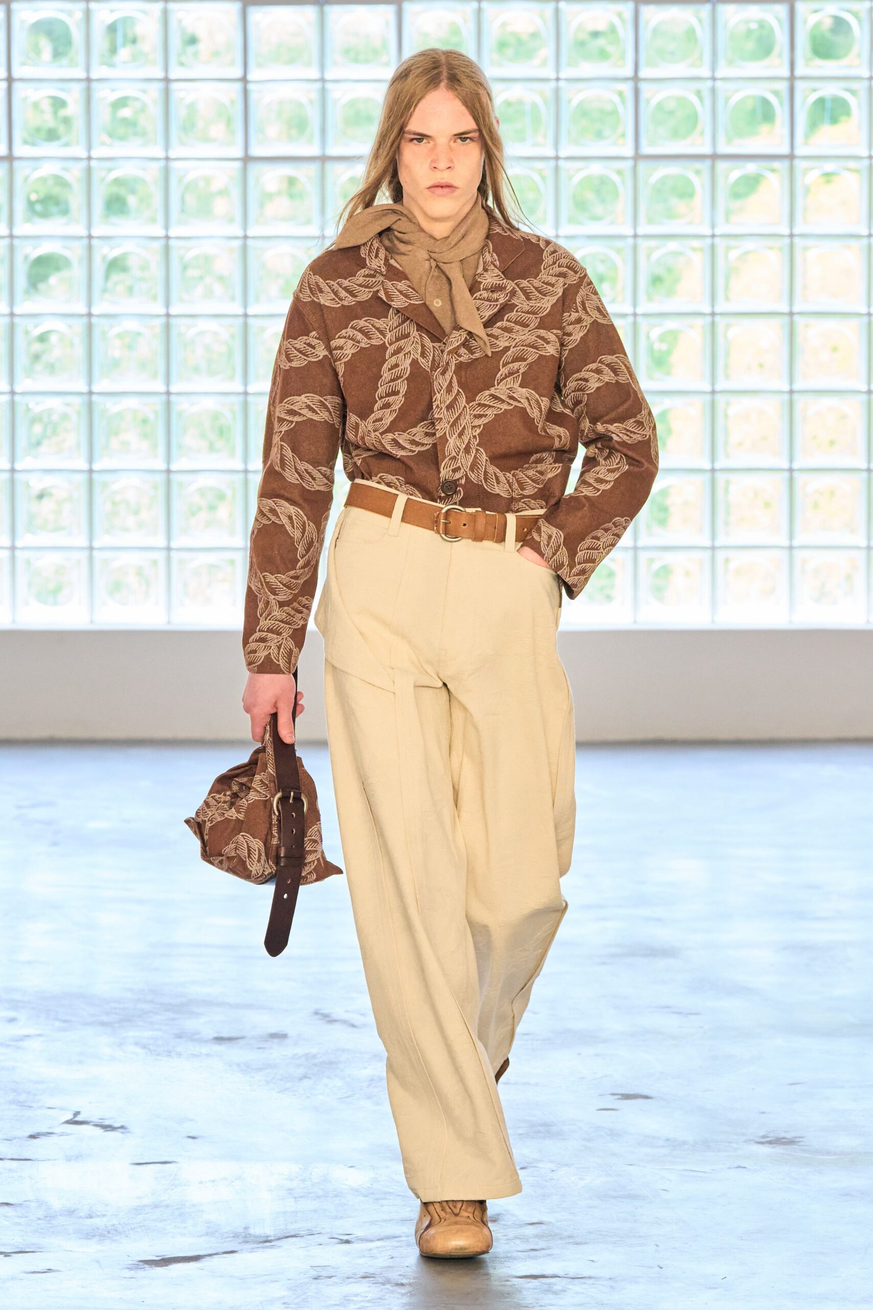 beige silk scarf
