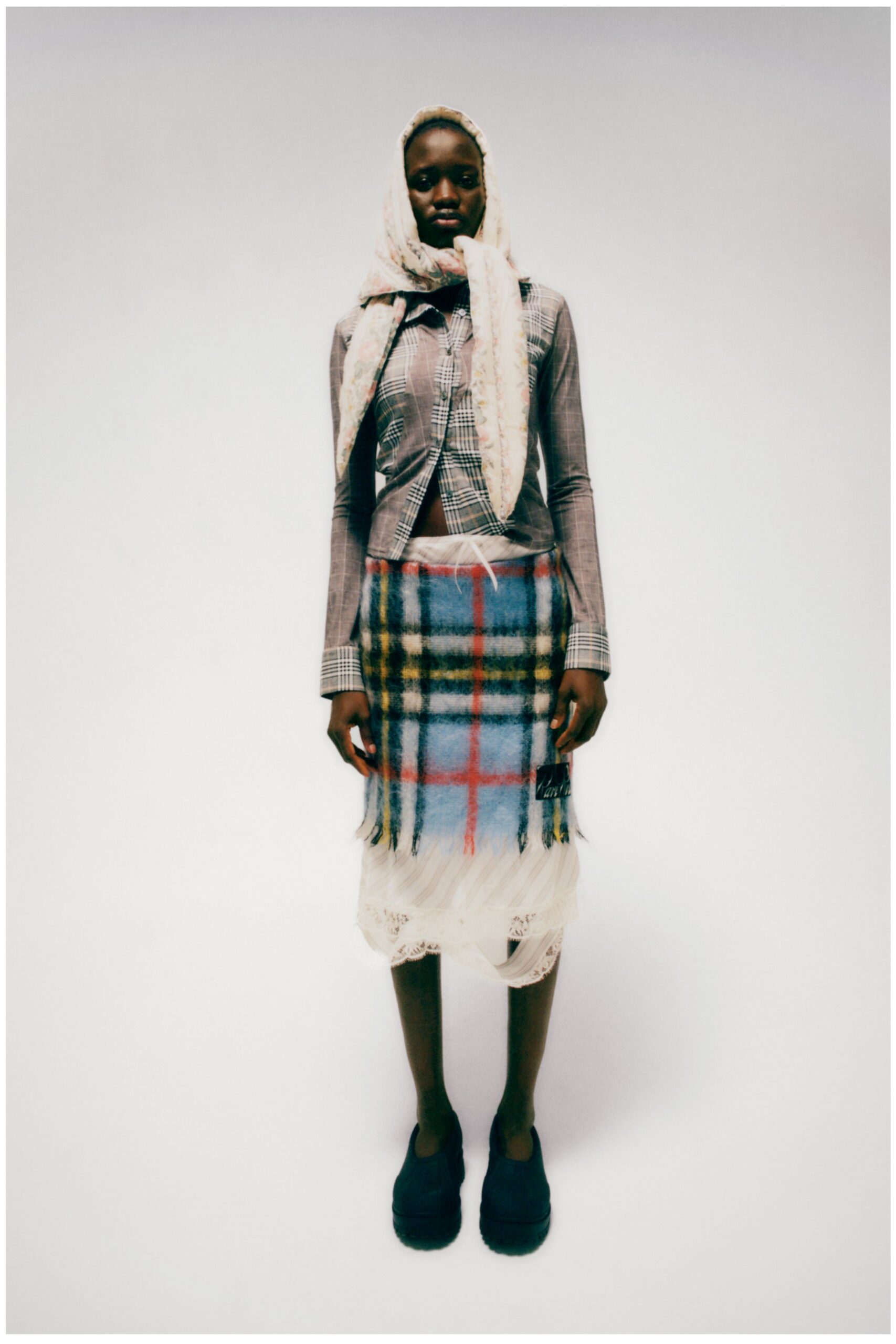 beige silk scarf