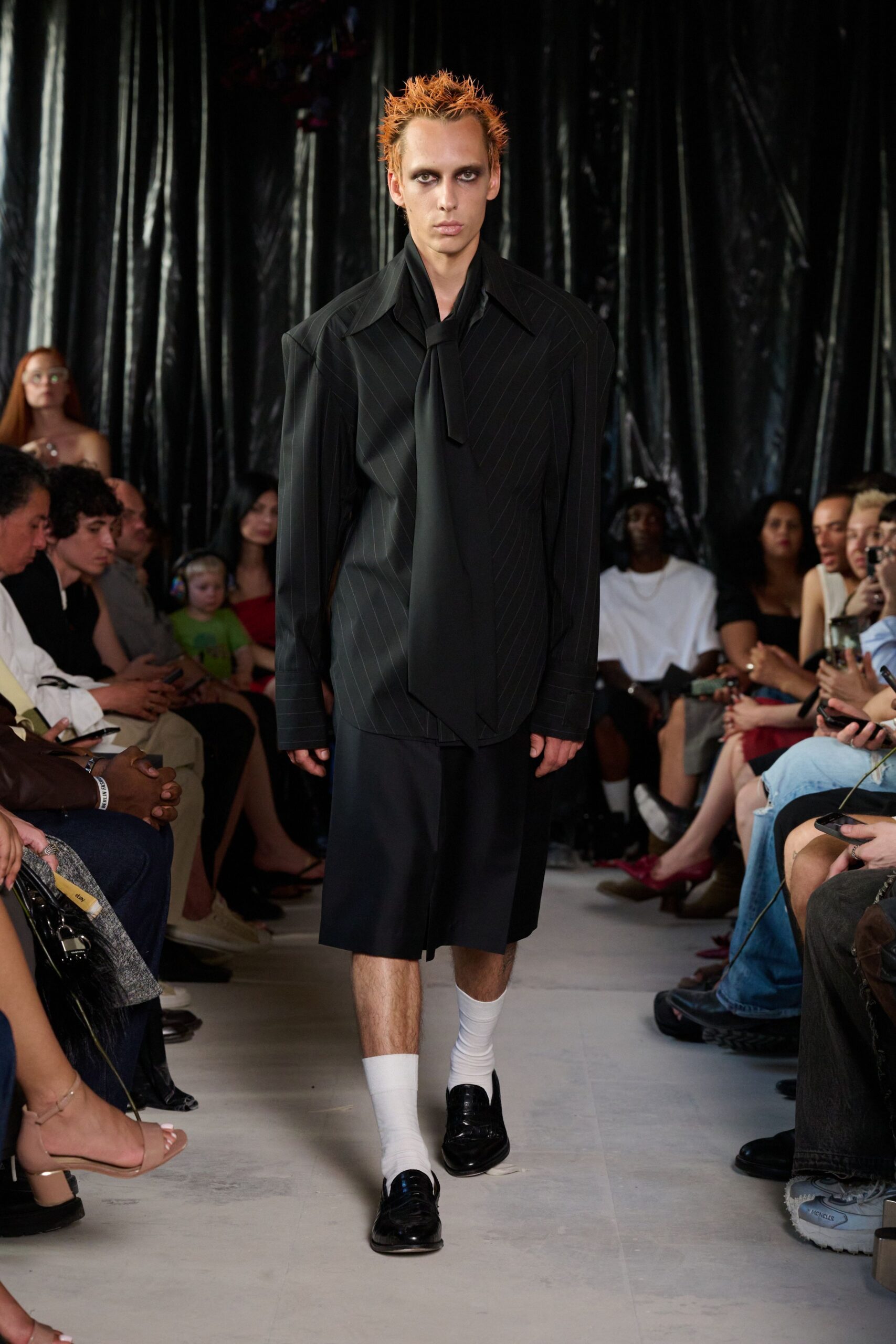 black relaxed shirt and shorts