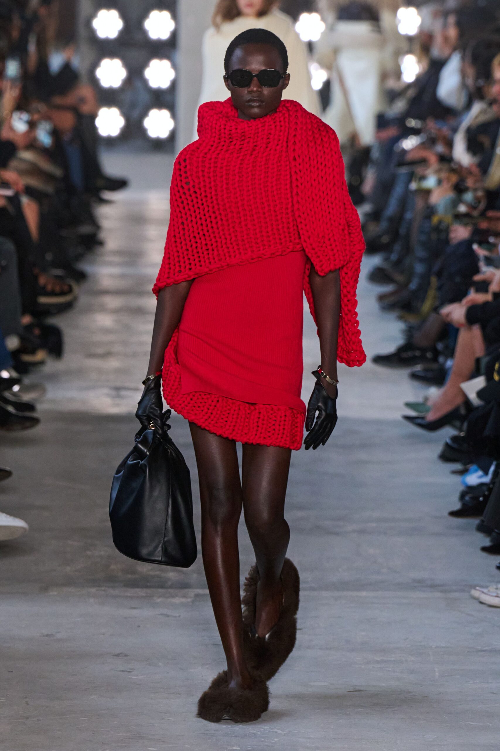 red knit mini dress